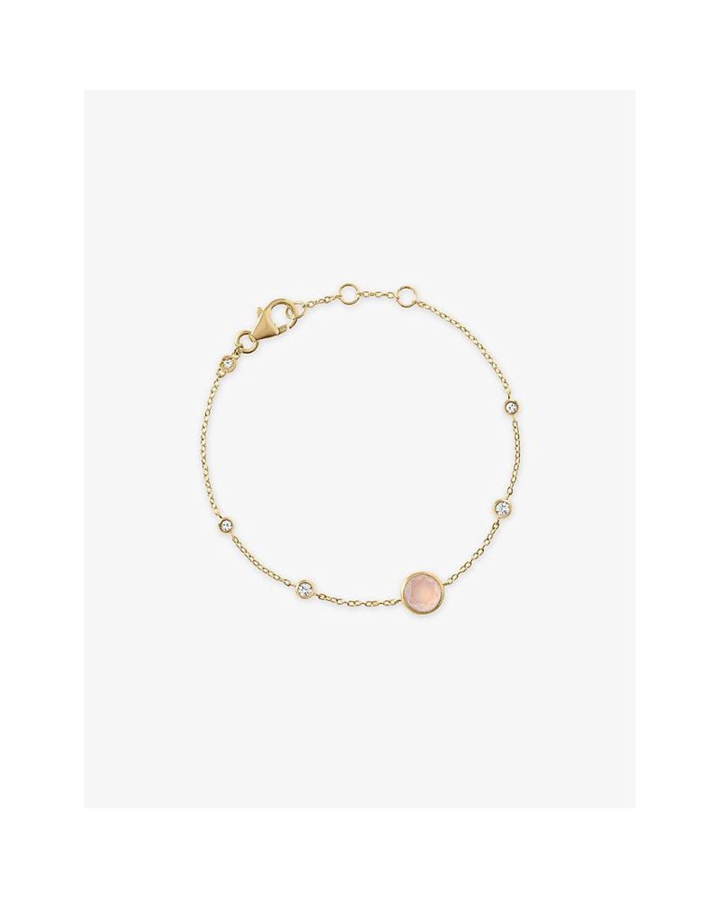 Astley Clarke White Luna Lapis Station 18Ct- Plated Sterling- Created Sapphire And Quartzite Bracelet