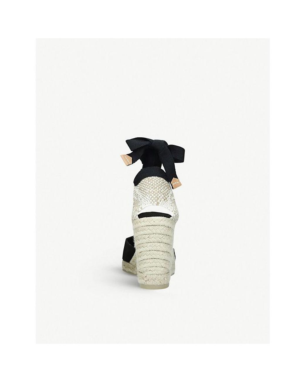 Castaner Black Carina Cotton-Canvas Wedge Espadrilles
