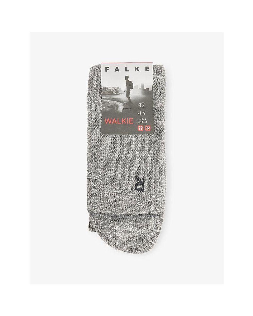 Falke Gray Walkie Ergo Stretch Wool-Blend Socks for men