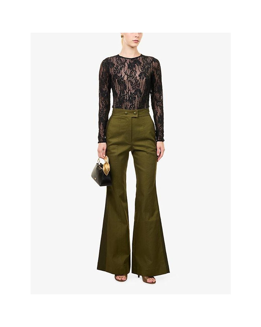 Zimmermann Black Long-Sleeve Lace Bodysuit