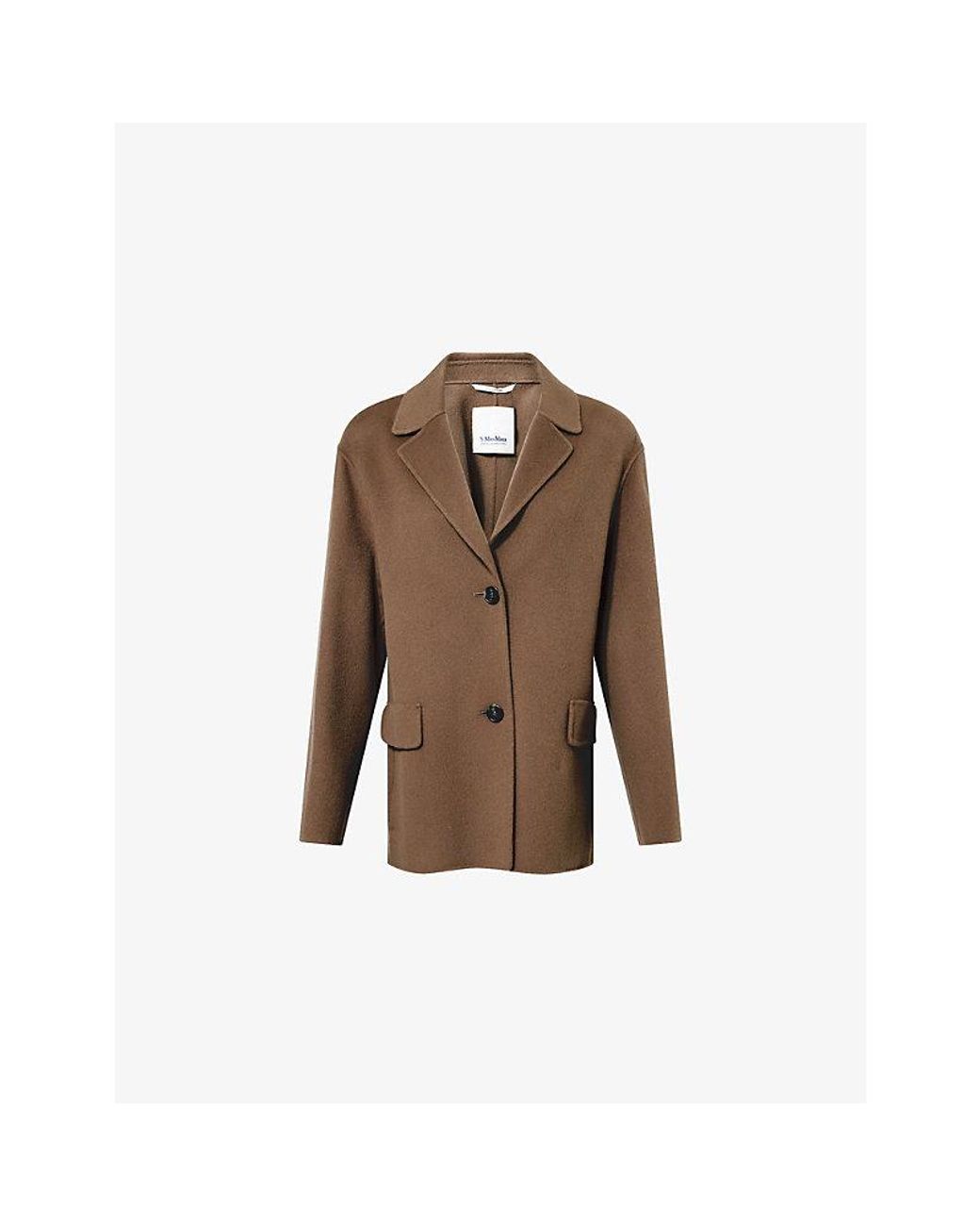 Max Mara Brown Notch-Lapel Single-Breasted Wool Jacket