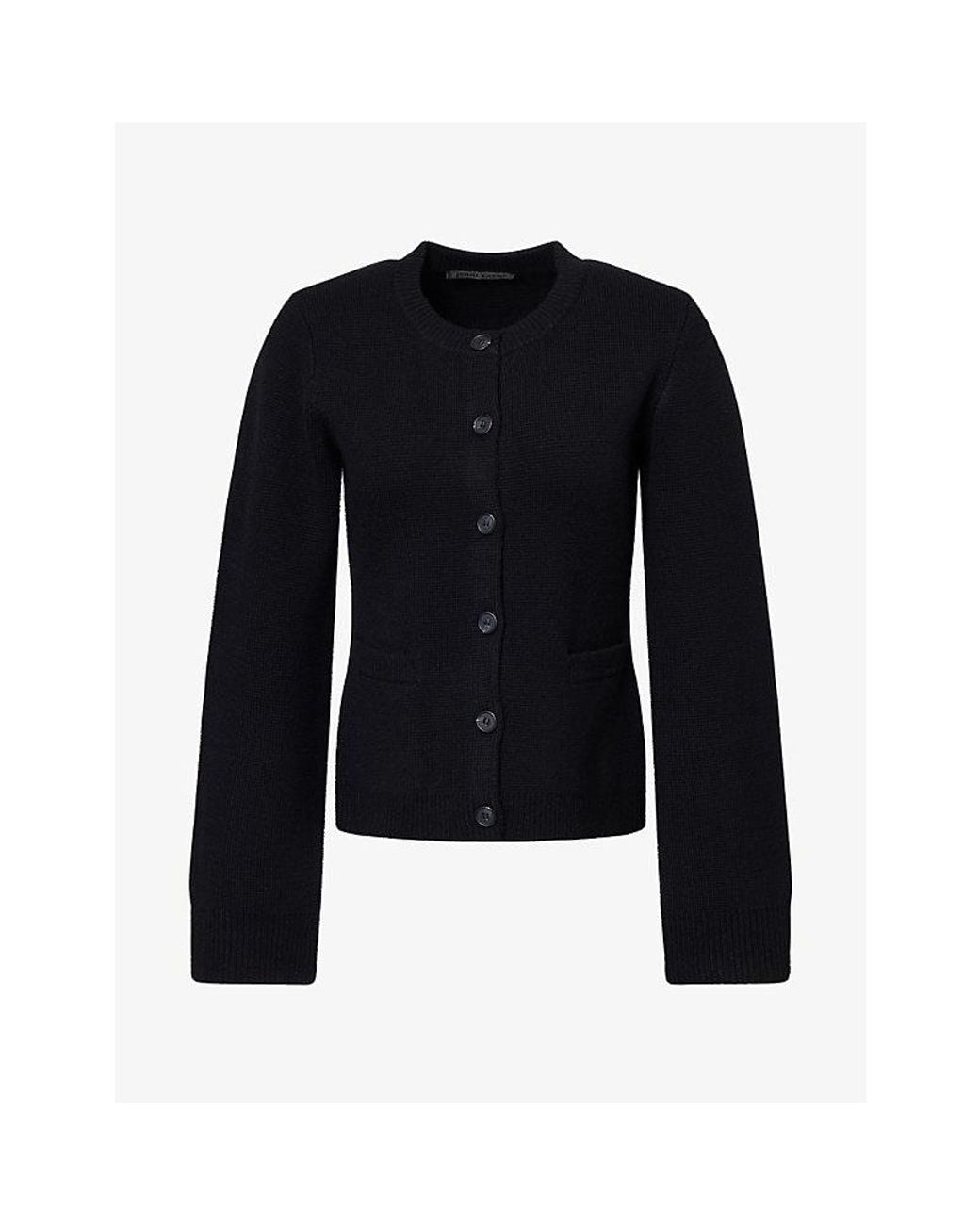 Jenni Kayne Black Cooper Crew-Neck Wool And Cashmere Cardigan