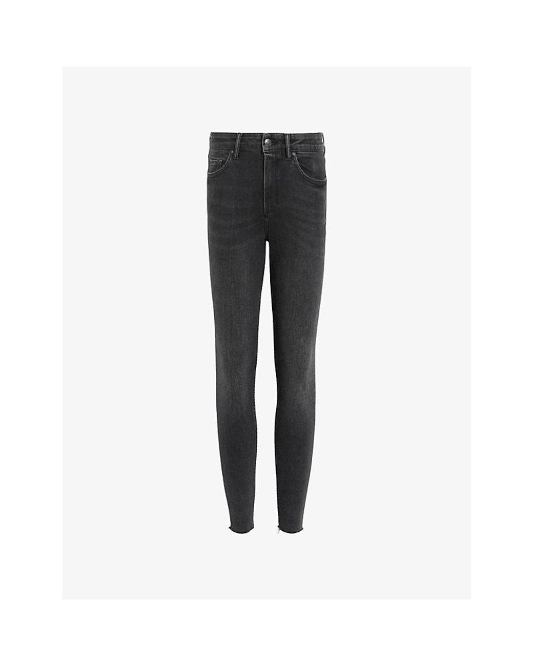 AllSaints Black Miller Pushup Skinny-Leg High-Rise Cotton-Blend Stretch-Denim Jeans