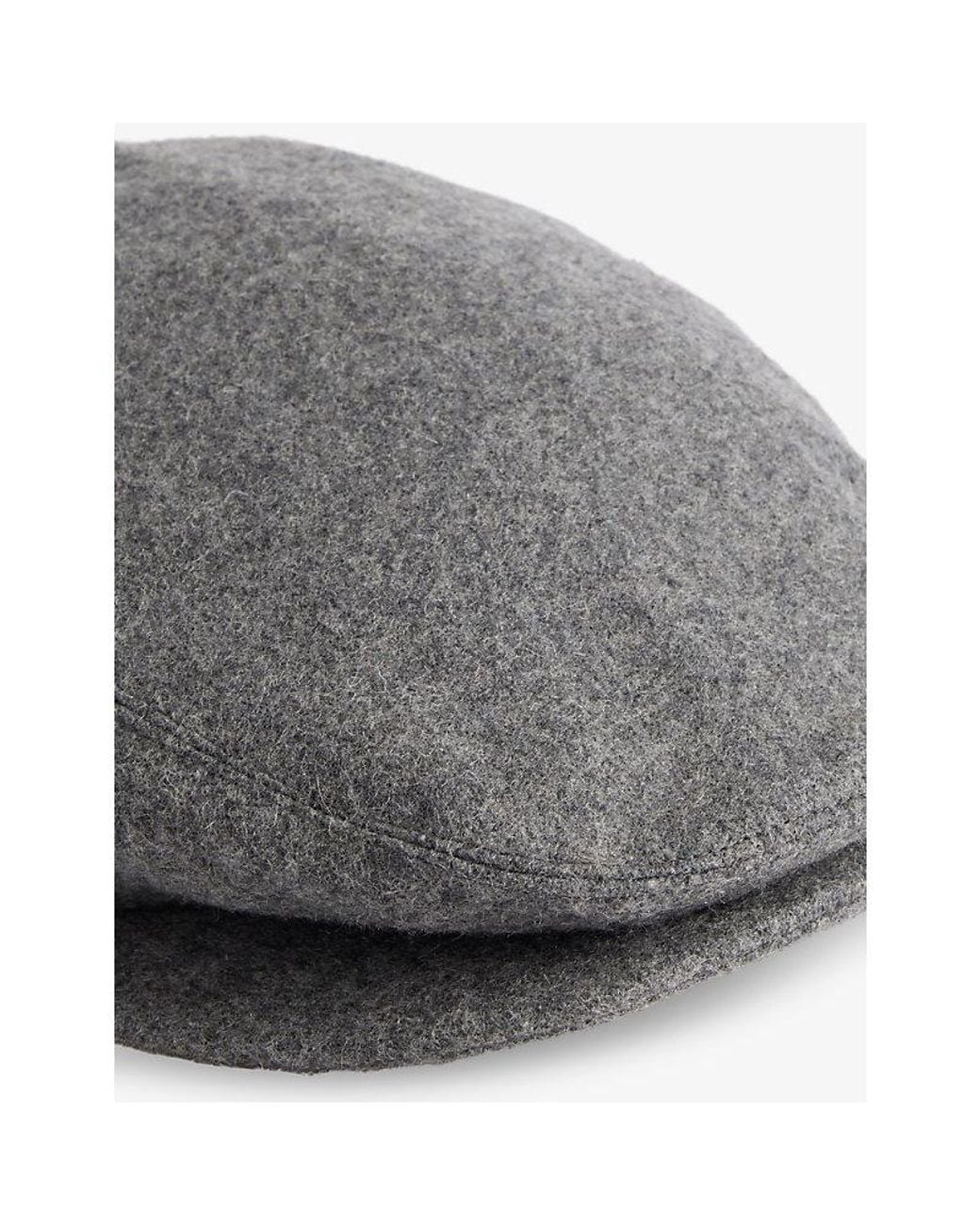 Barbour Gray Redshore Wool Flat Cap for men