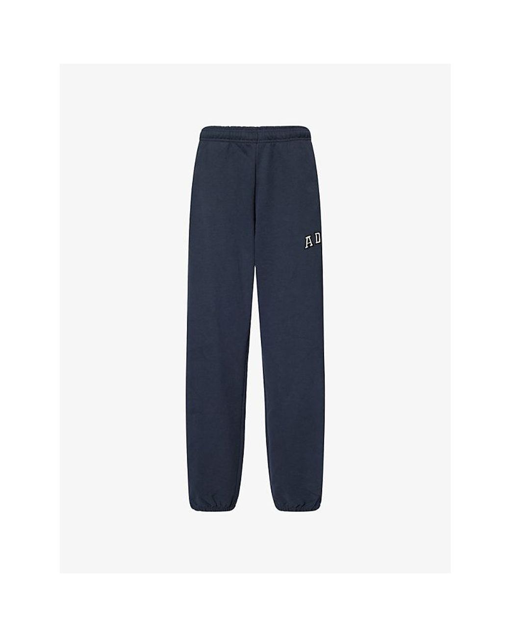 ADANOLA Blue Logo-Embroidered Cotton Jogging Bottoms