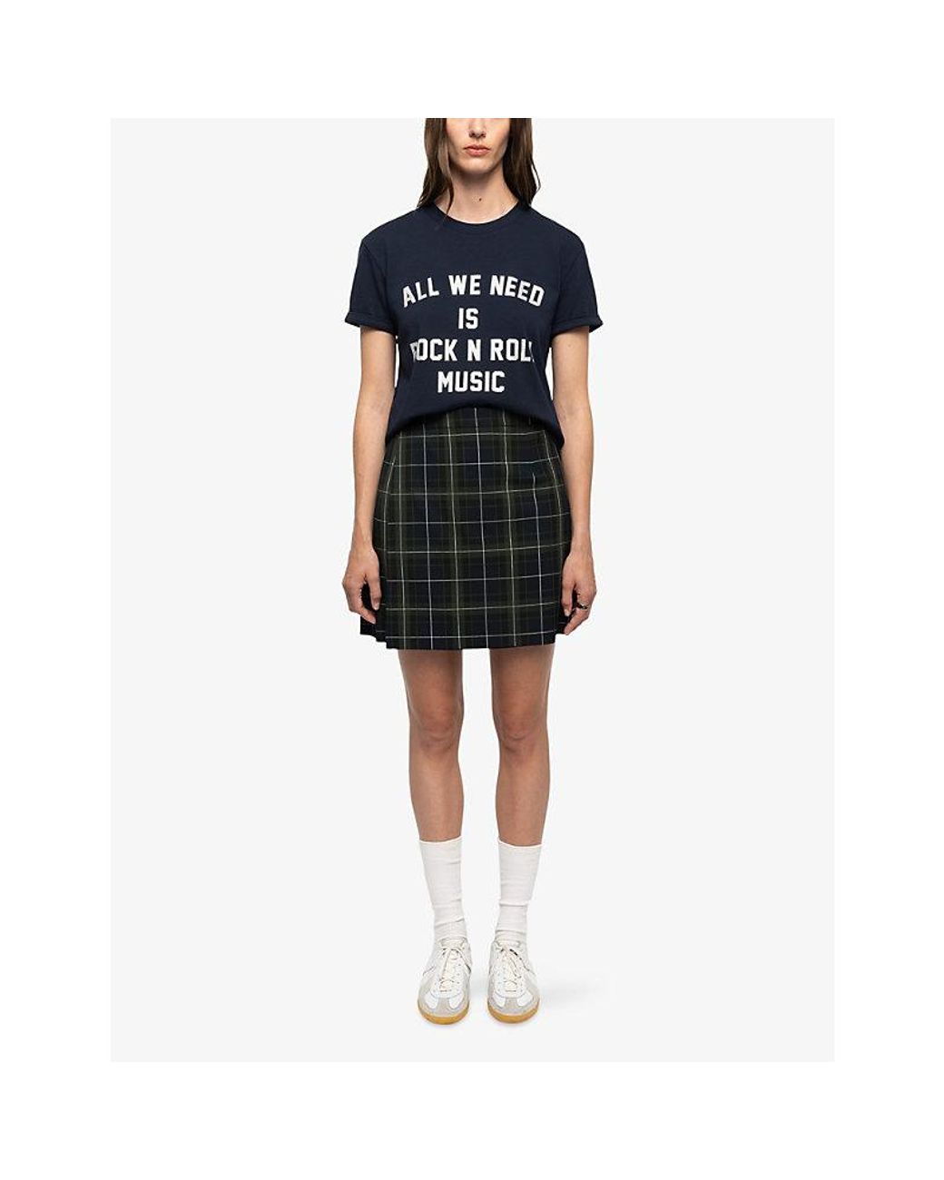Zadig & Voltaire Black Jumi Tartan Woven Mini Skirt
