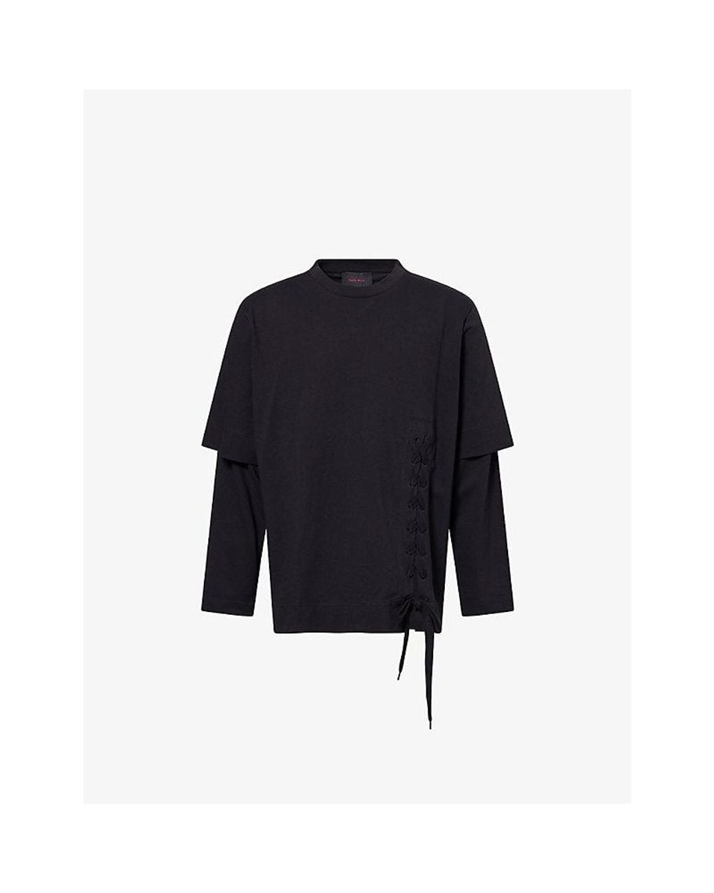 Simone Rocha Blue Layered Long-Sleeve Cotton-Jersey T-Shirt for men