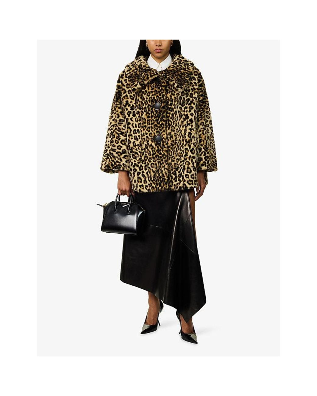 Givenchy Natural Cheetah-Print Faux-Fur Coat