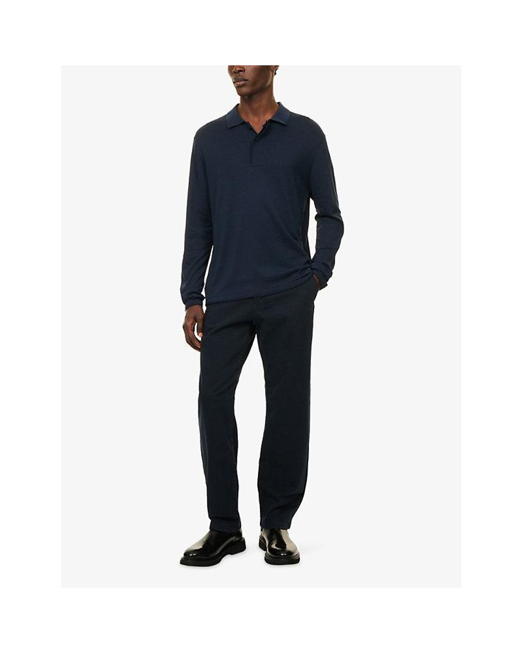 NN07 Blue Sammy Cotton And Silk-Blend Polo Top for men