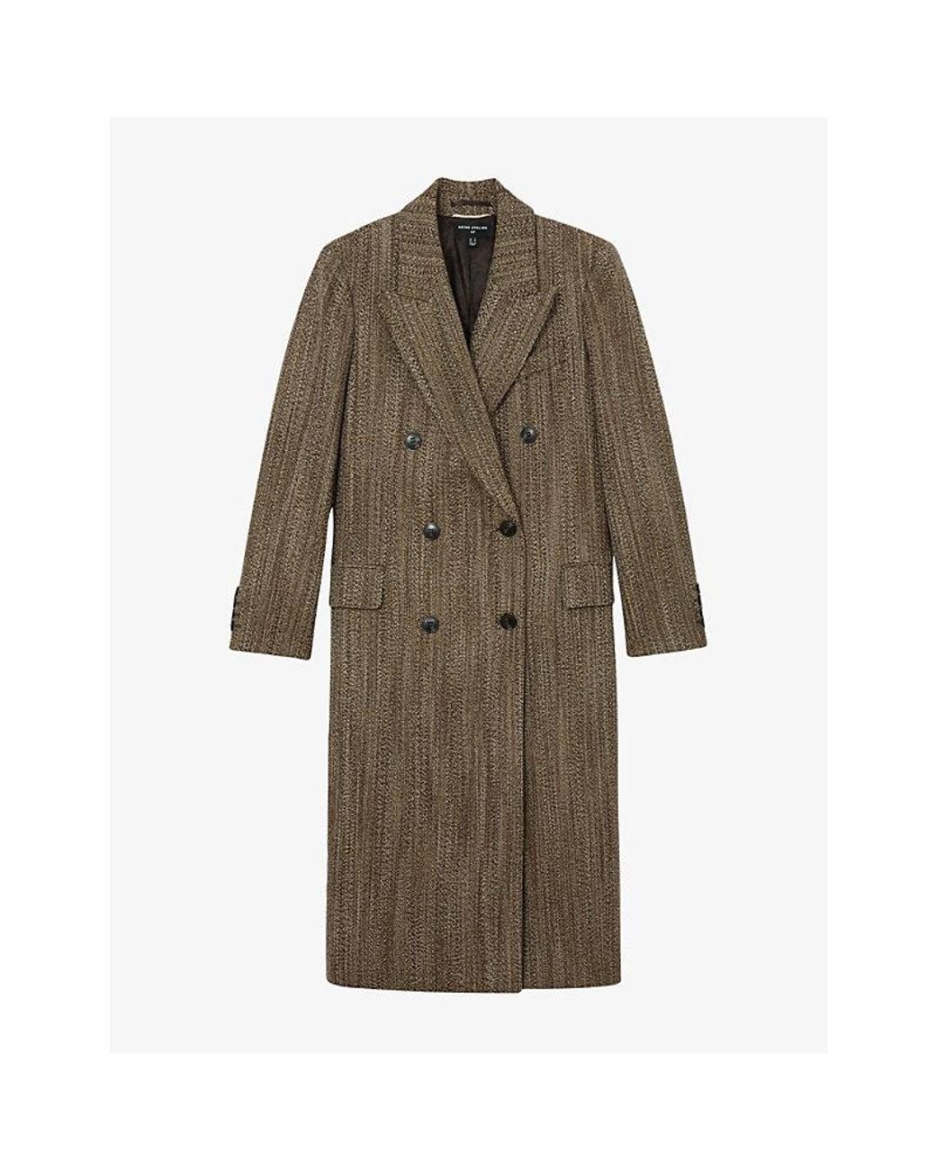 Reiss Brown X Atelier Inessa Textured Wool-Blend Coat