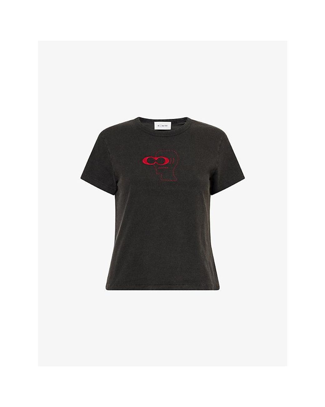 COACH Black X Brain Dead Logo 90S' Fit Cotton-Jersey T-Shirt
