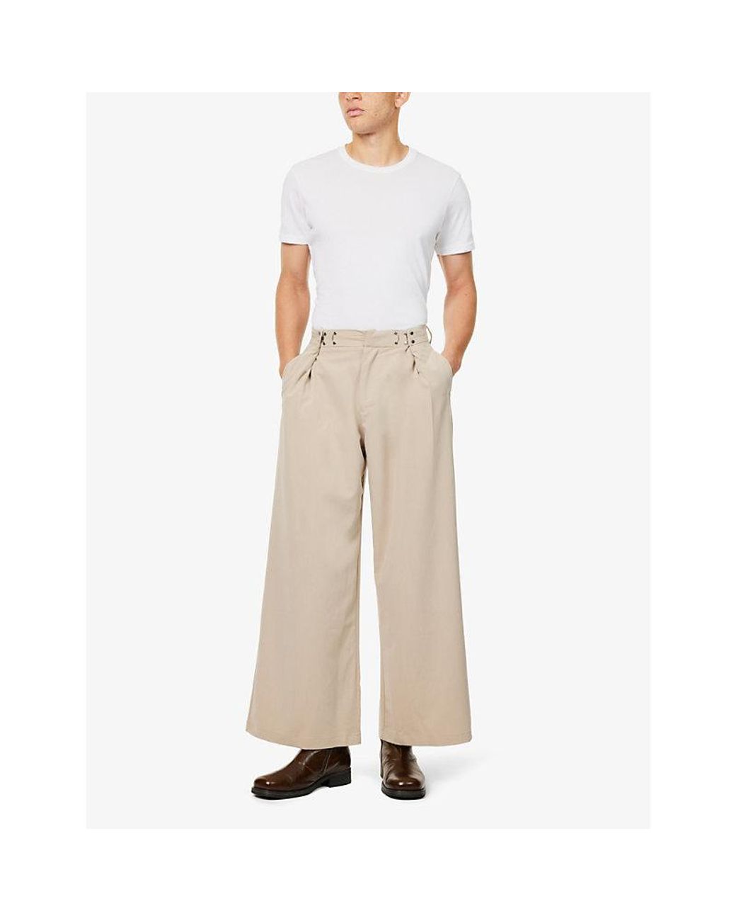 Basket Case Caldwell Wide-Leg Stretch-Weave Trousers in Basket Case Caldwell Wide-Leg Stretch-Weave Trousers in