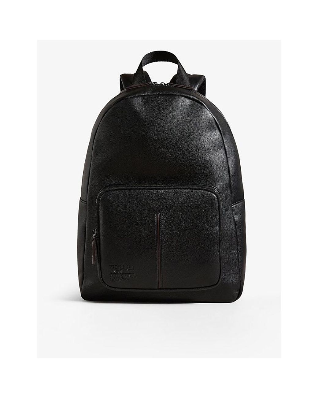 Ted Baker Joss Logo embossed Faux leather Backpack in Black for