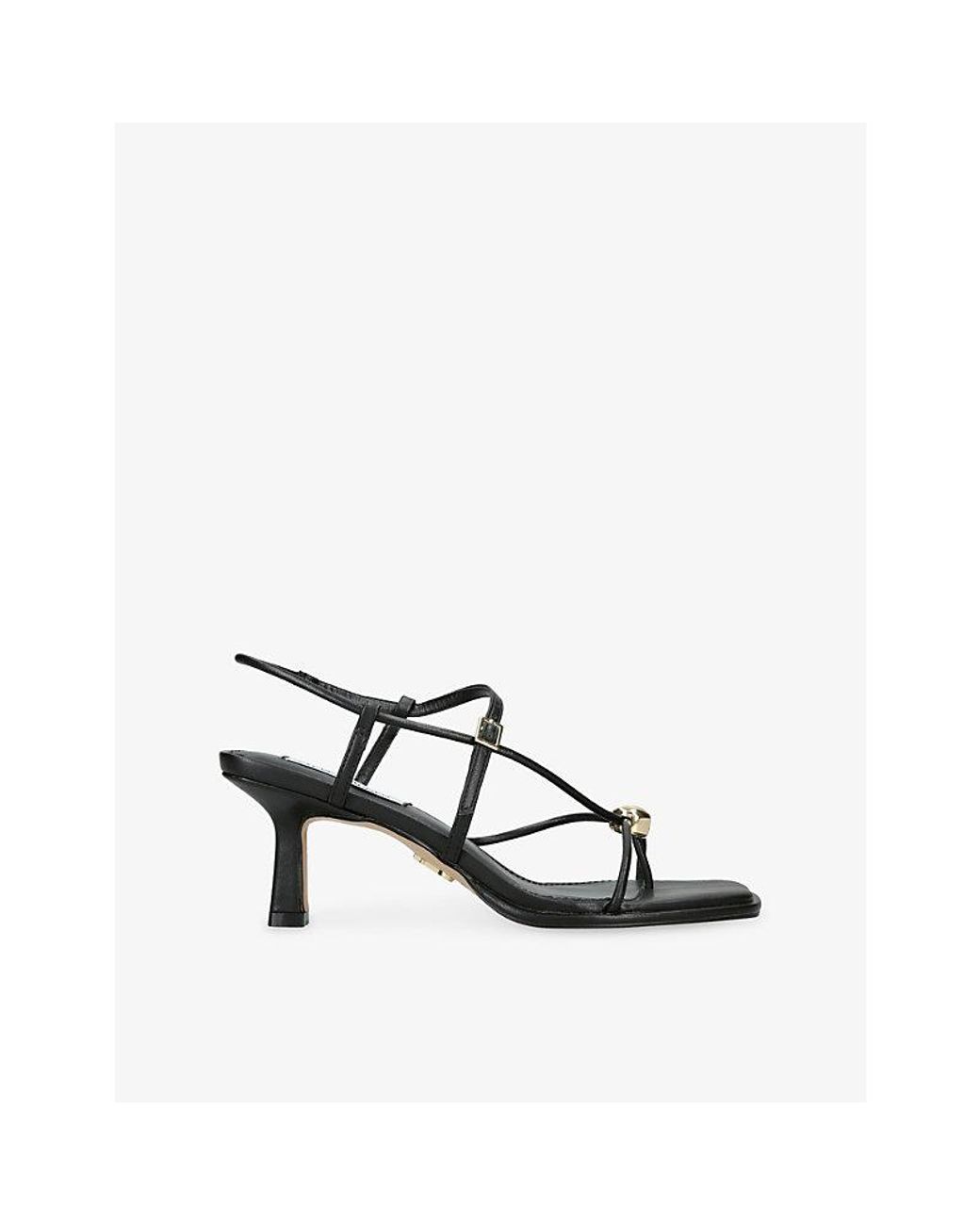 Steve Madden Black Jackpots Faux-Leather Heeled Sandals
