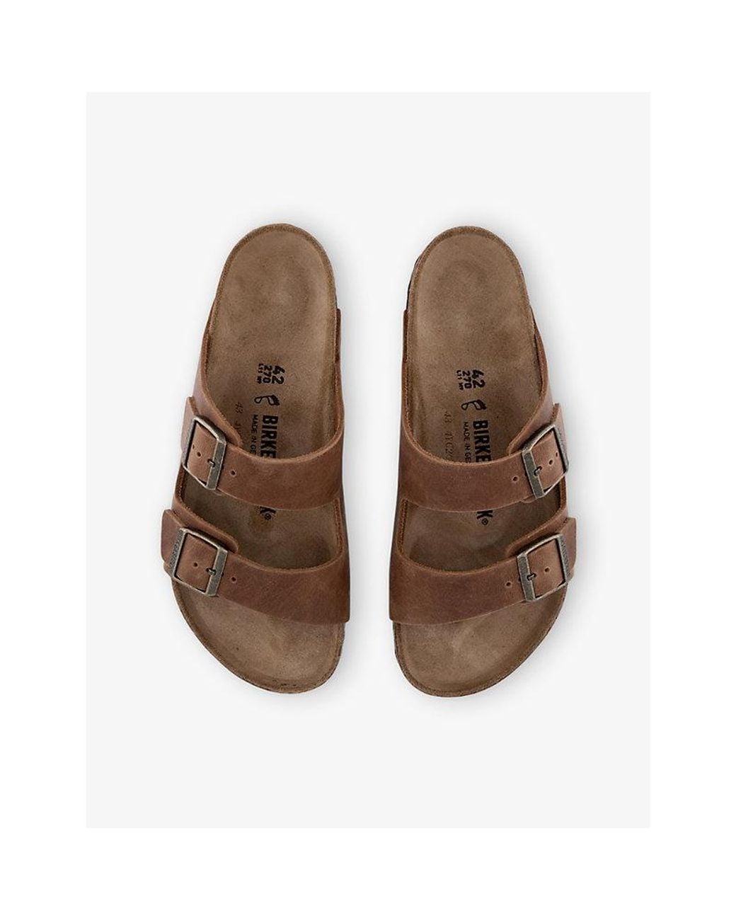Birkenstock Brown Arizona Two-Strap Suede Sandals for men