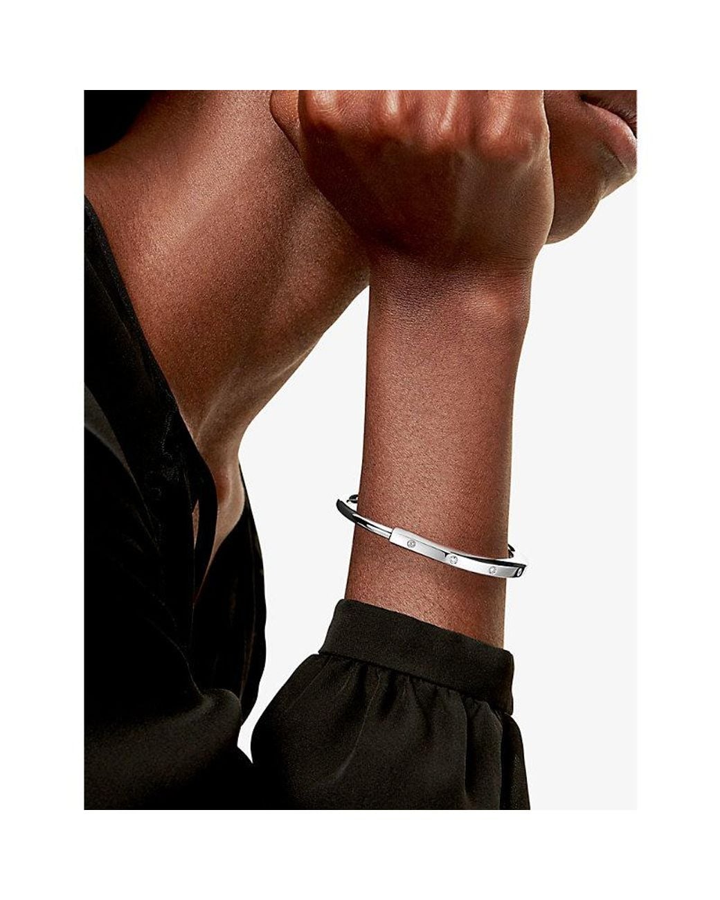 Tiffany & Co White Lock 18Ct- And 0.31Ct Diamond Bangle Bracelet
