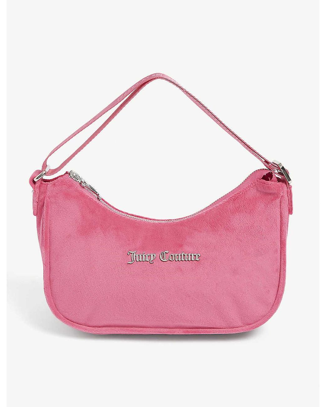 Juicy Couture Kendall Logo plaque Velour Shoulder Bag in Pink Lyst