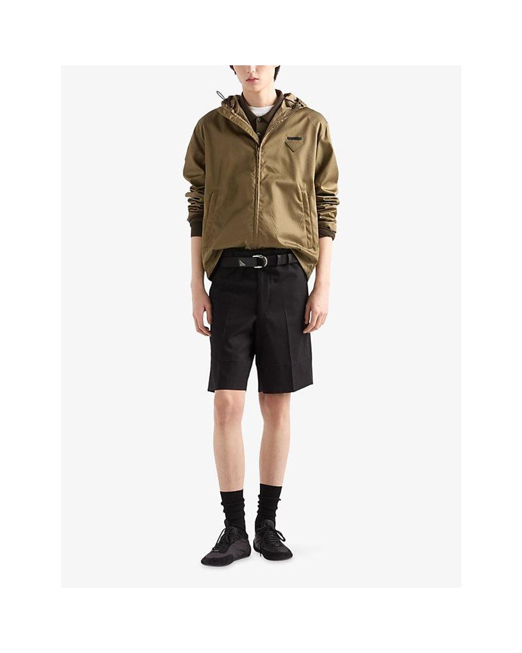Prada Black Cotton Bermuda Shorts for men