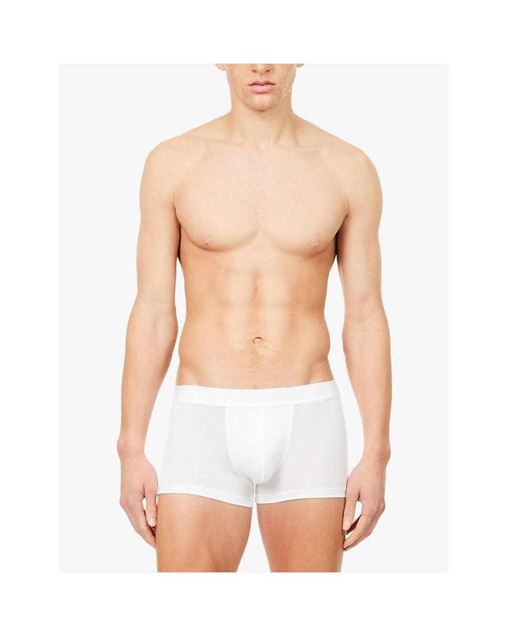 Sunspel White Branded Mid-Rise Stretch-Woven Trunks for men