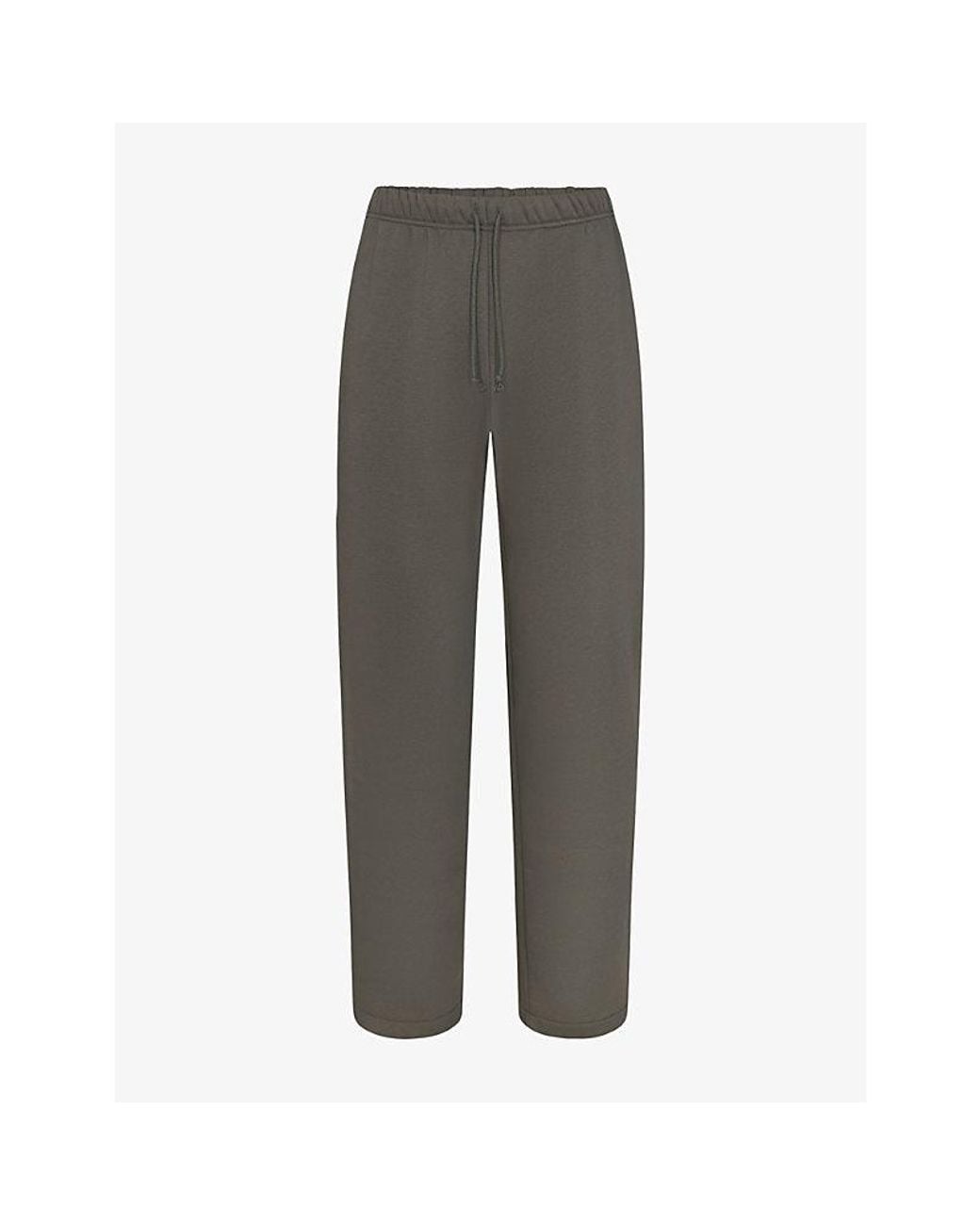 Skims Gray Fleece Lounge Classic Straight-Leg Cotton-Jersey Jogging Bottoms for men