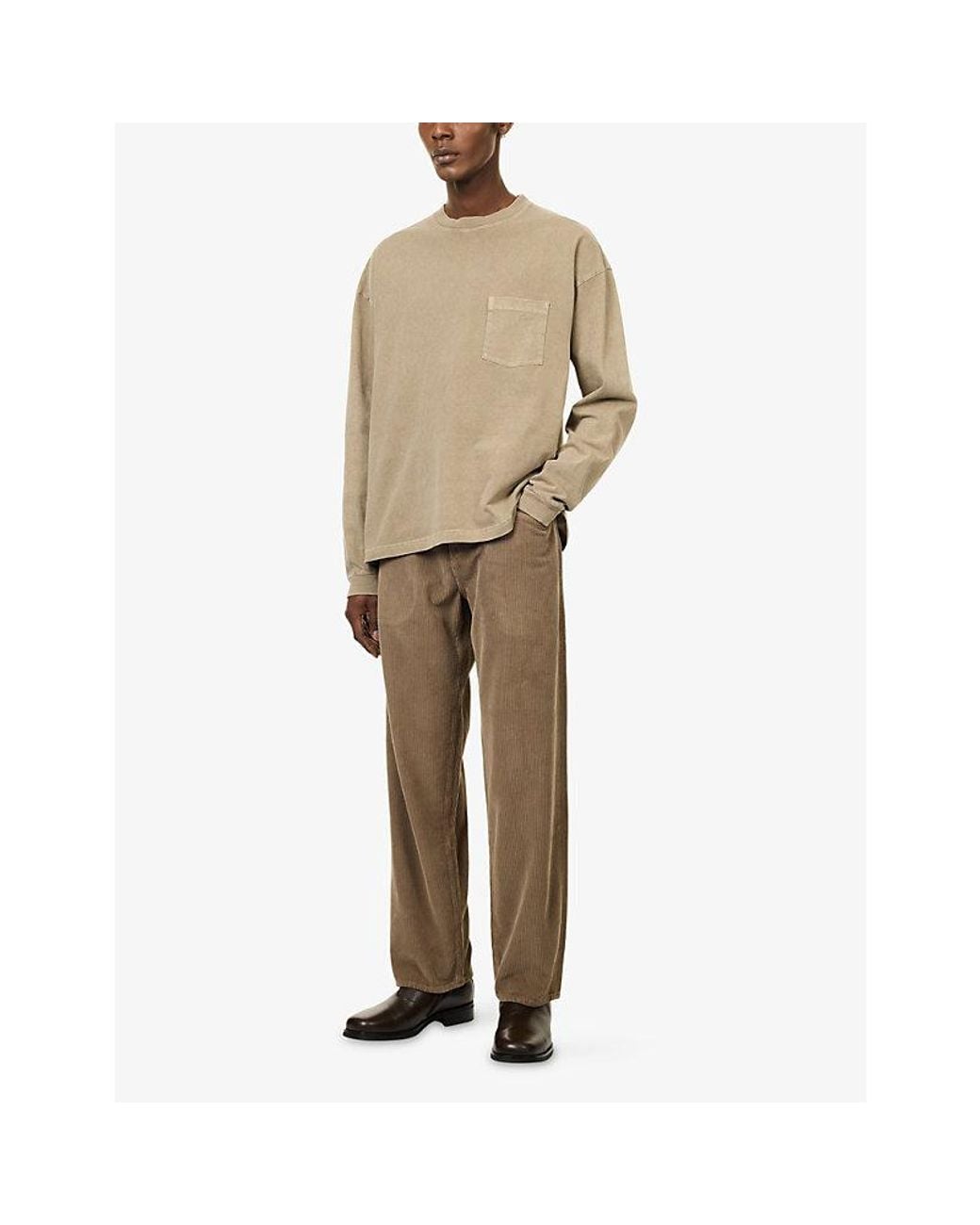 Agolde Natural Lucan Long-Sleeve Cotton T-Shirt for men