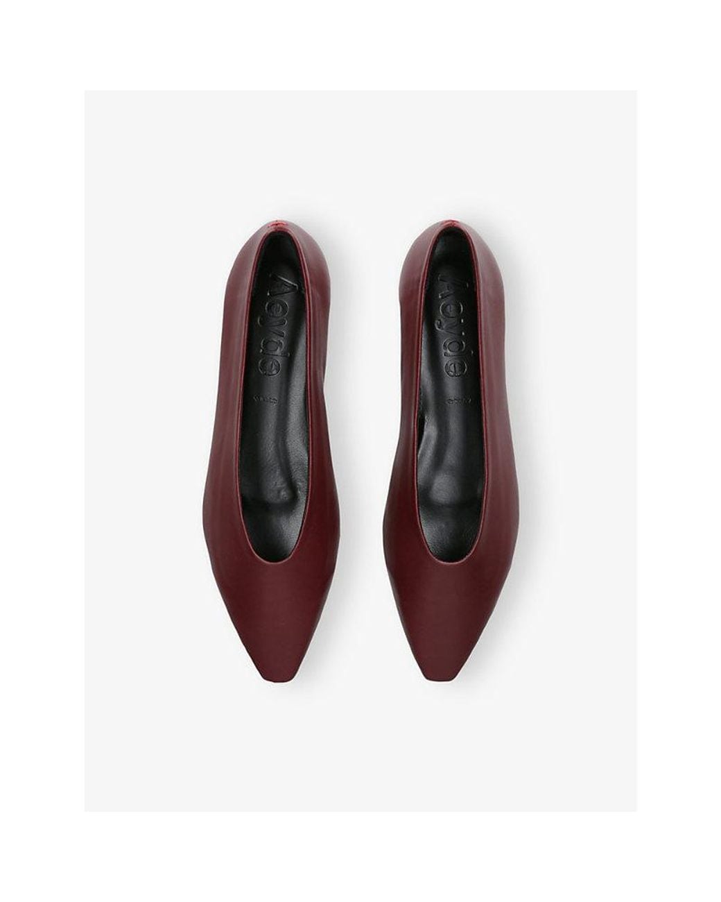 Aeyde Red Betty Pointed-Toe Leather Ballet Flats