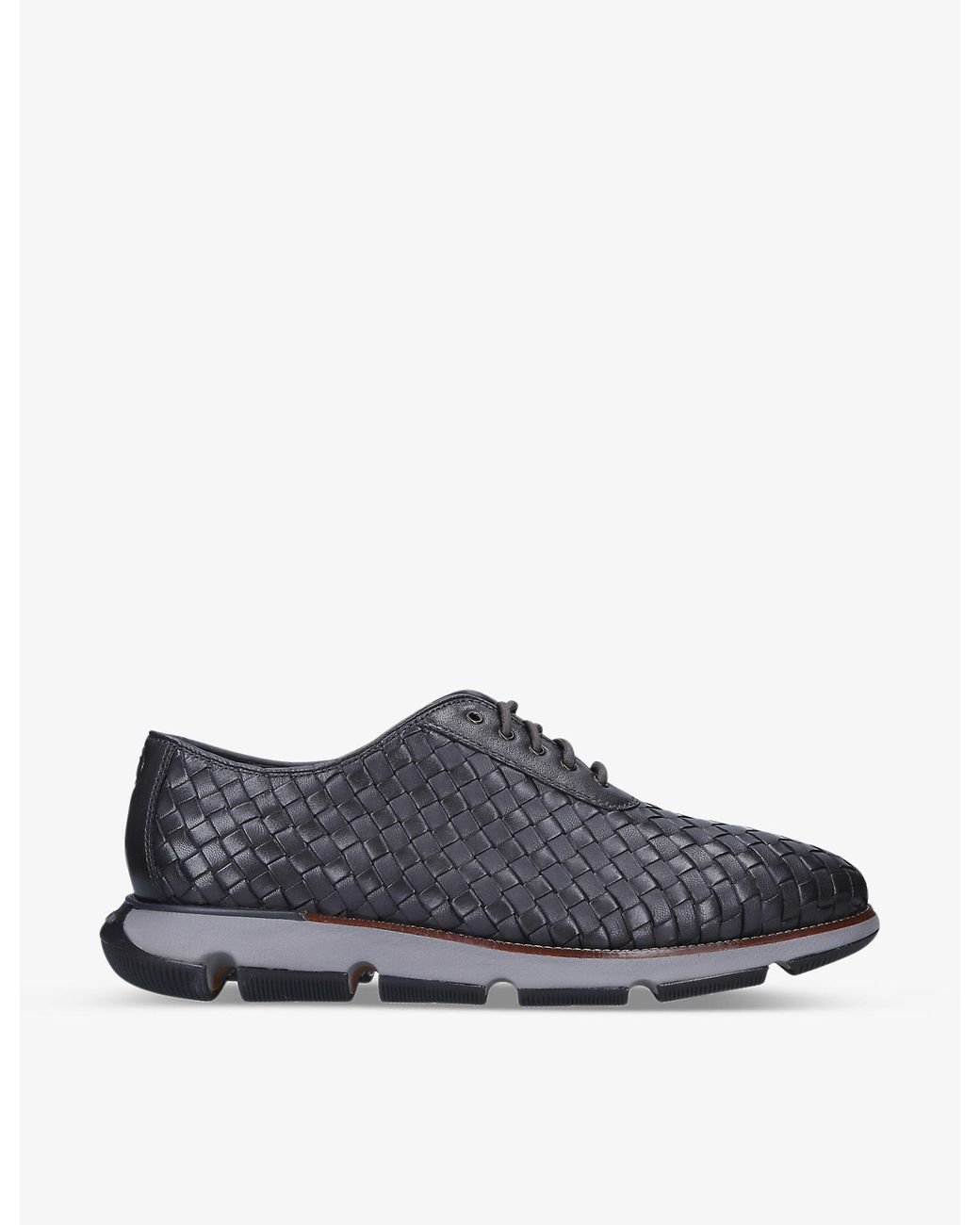 Cole Haan 4.zerogrand Woven Leather Oxford Shoes in Grey/Dark (Grey ...