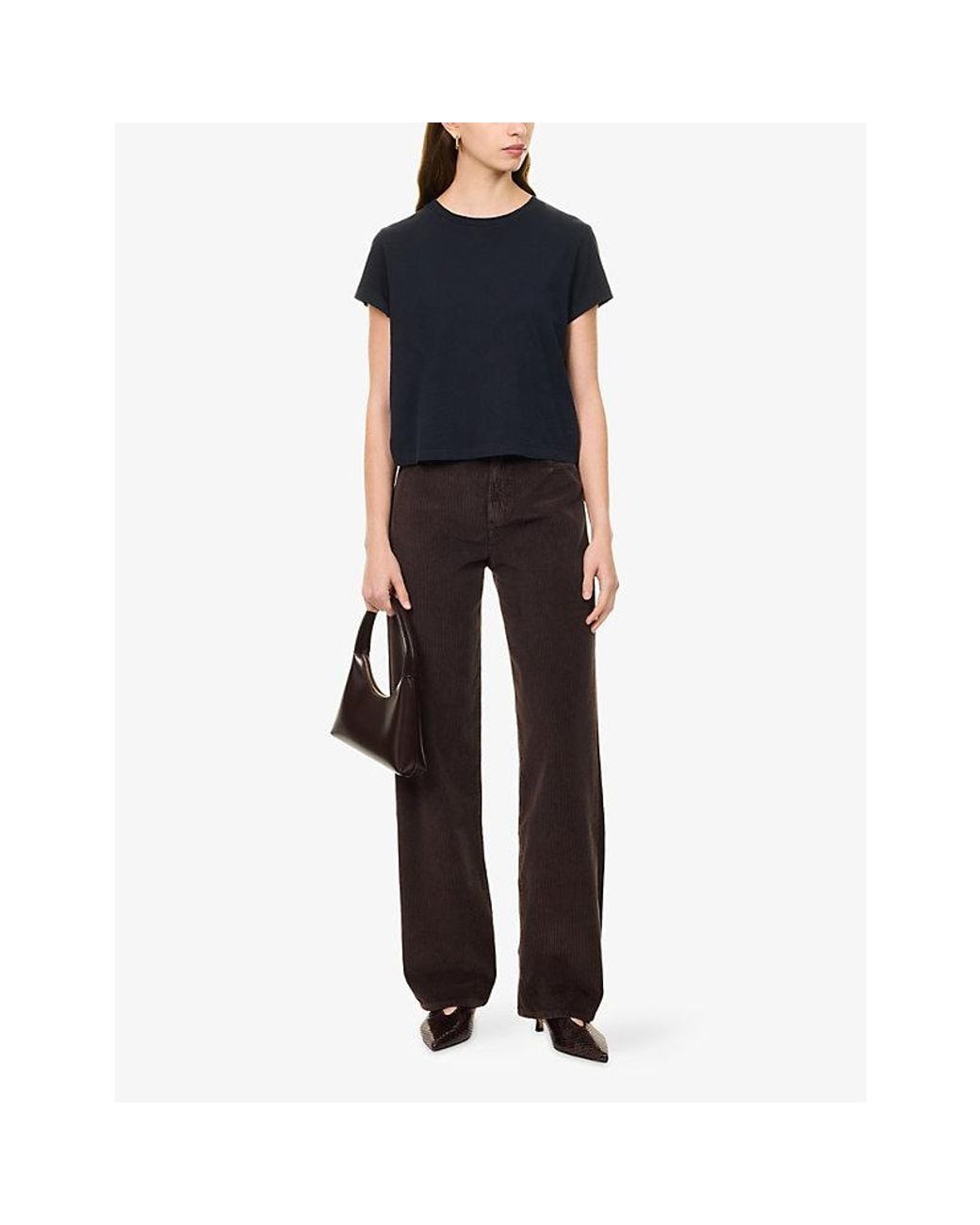 Agolde Brown Ren Straight-Leg Cotton Corduroy Trousers
