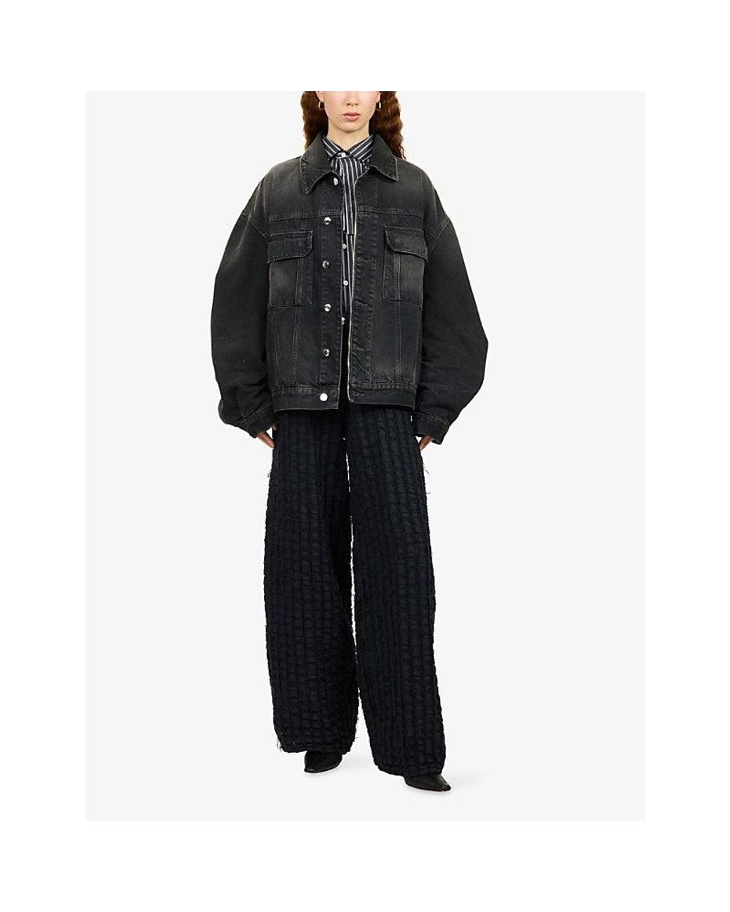 Haikure Blue Bethany Bull Stripe Cotton-Blend Jeans
