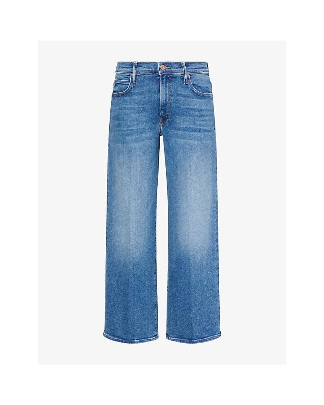 Mother Blue The Mid-Rise Tunnel Vision Straight-Leg Jeans