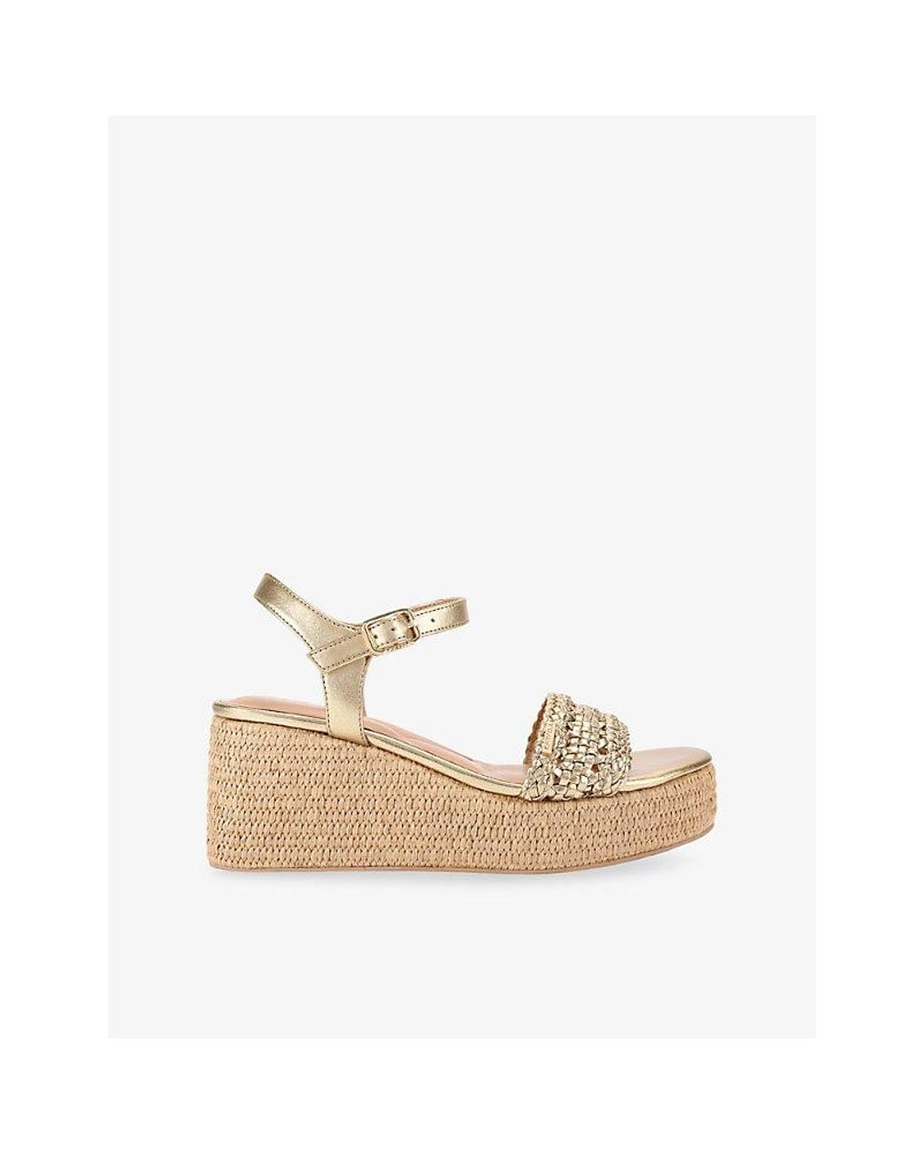 Carvela Kurt Geiger Natural Portofino Faux-Leather Flatform Sandals