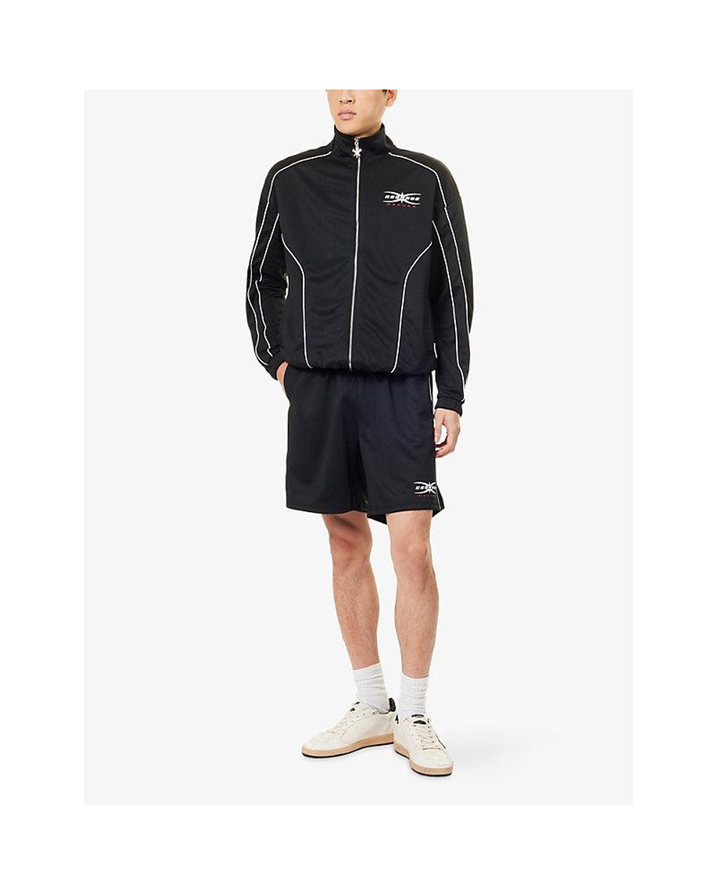 GODMADE Black Finish Line Cotton Shorts for men