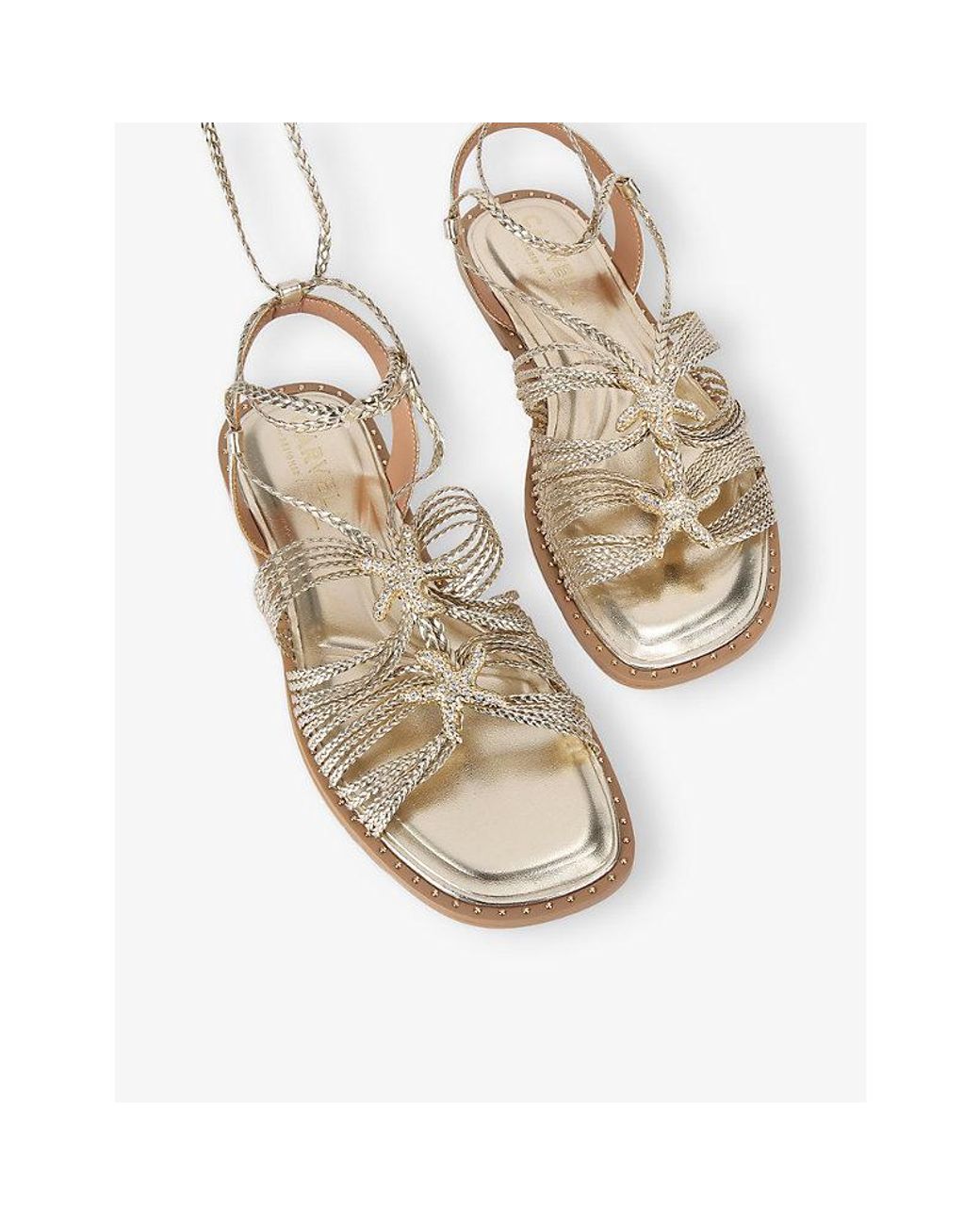 Carvela Kurt Geiger Natural Marina Faux-Leather Sandals