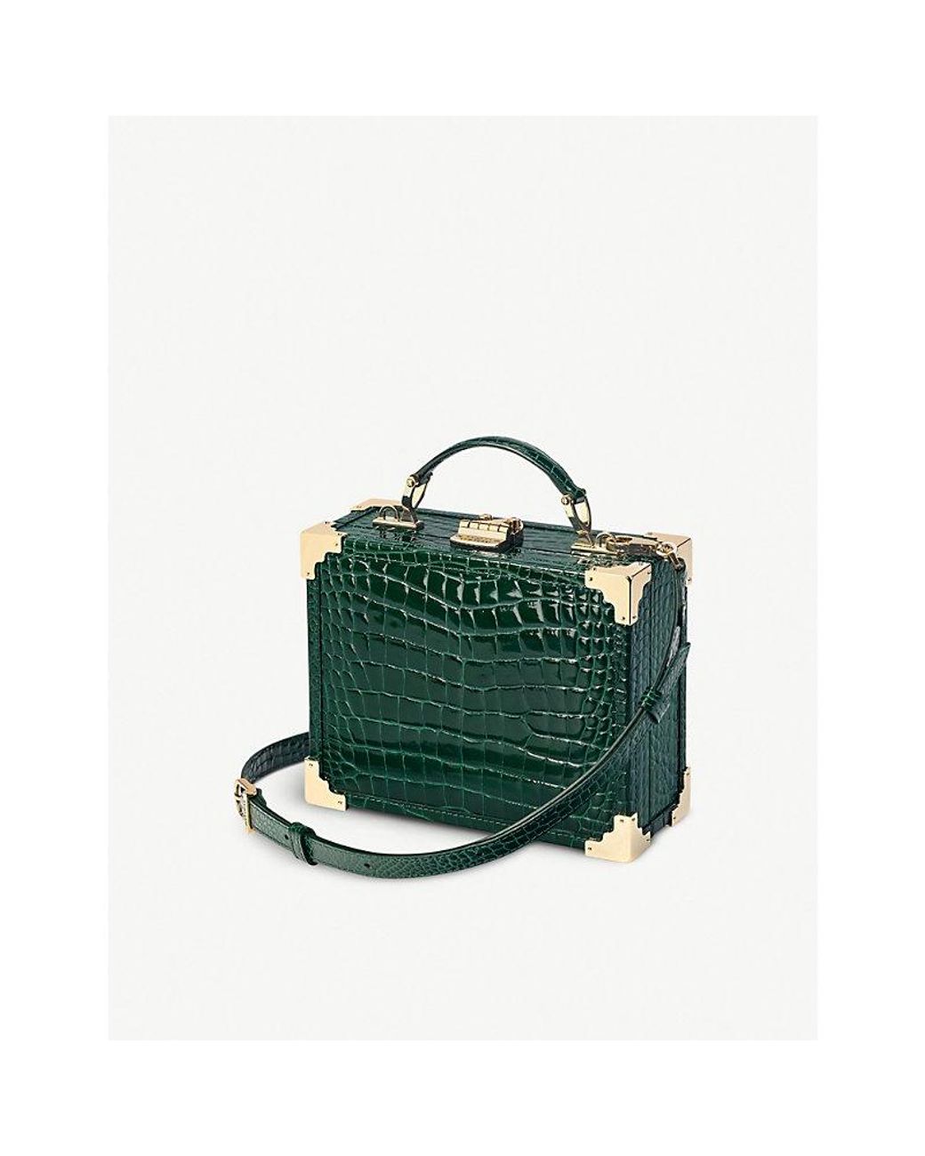 Aspinal of London Trunk Mini Croc-embossed Leather Clutch Bag in