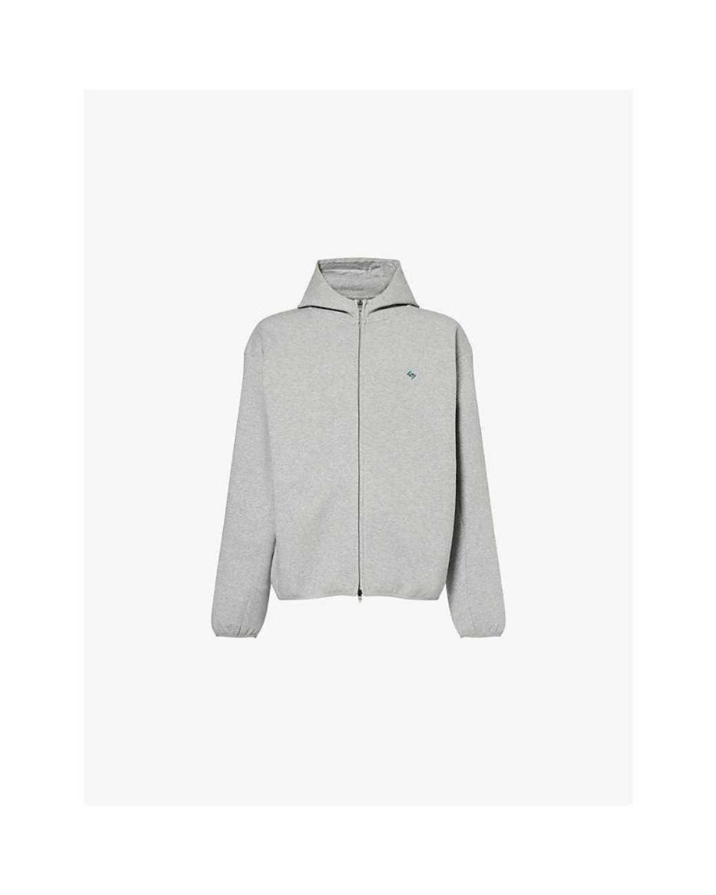 247 BY Represent Gray Numbers Zip-Up Cotton-Jersey Hoody for men