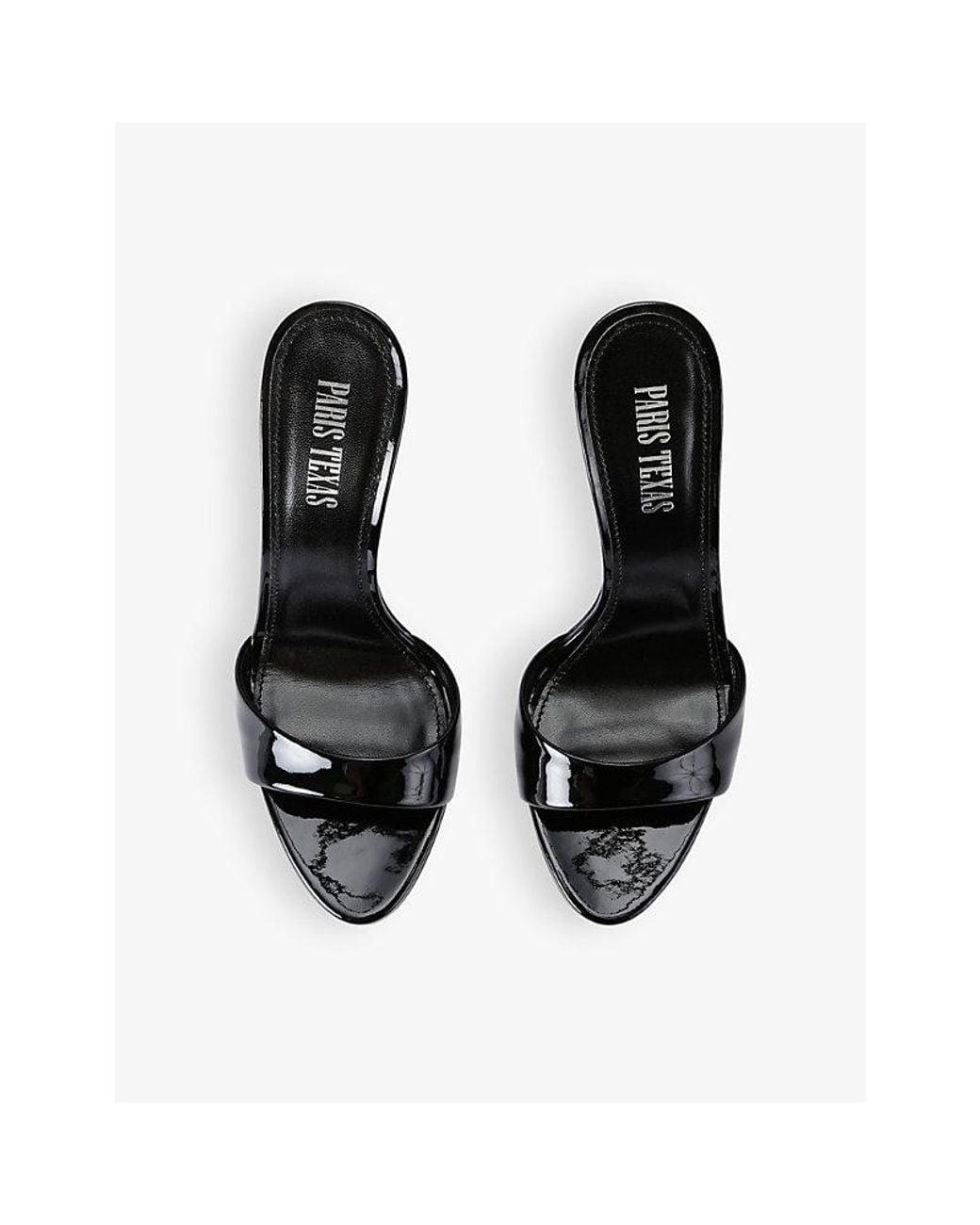 Paris Texas Black Lidia Patent Heeled Leather Mules