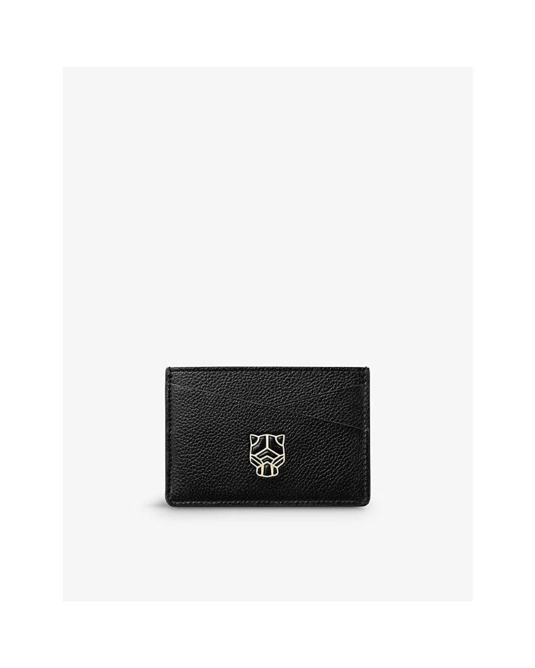 Cartier Black Panthère Graphique De Leather Card Holder