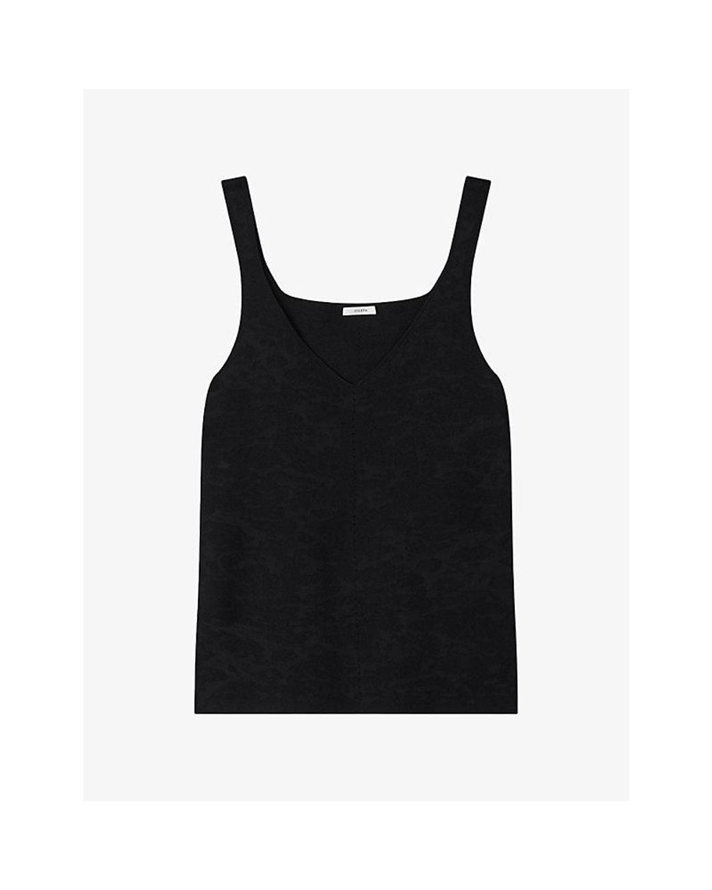 Joseph Black Joann Jacquard Milano Woven Tank Top