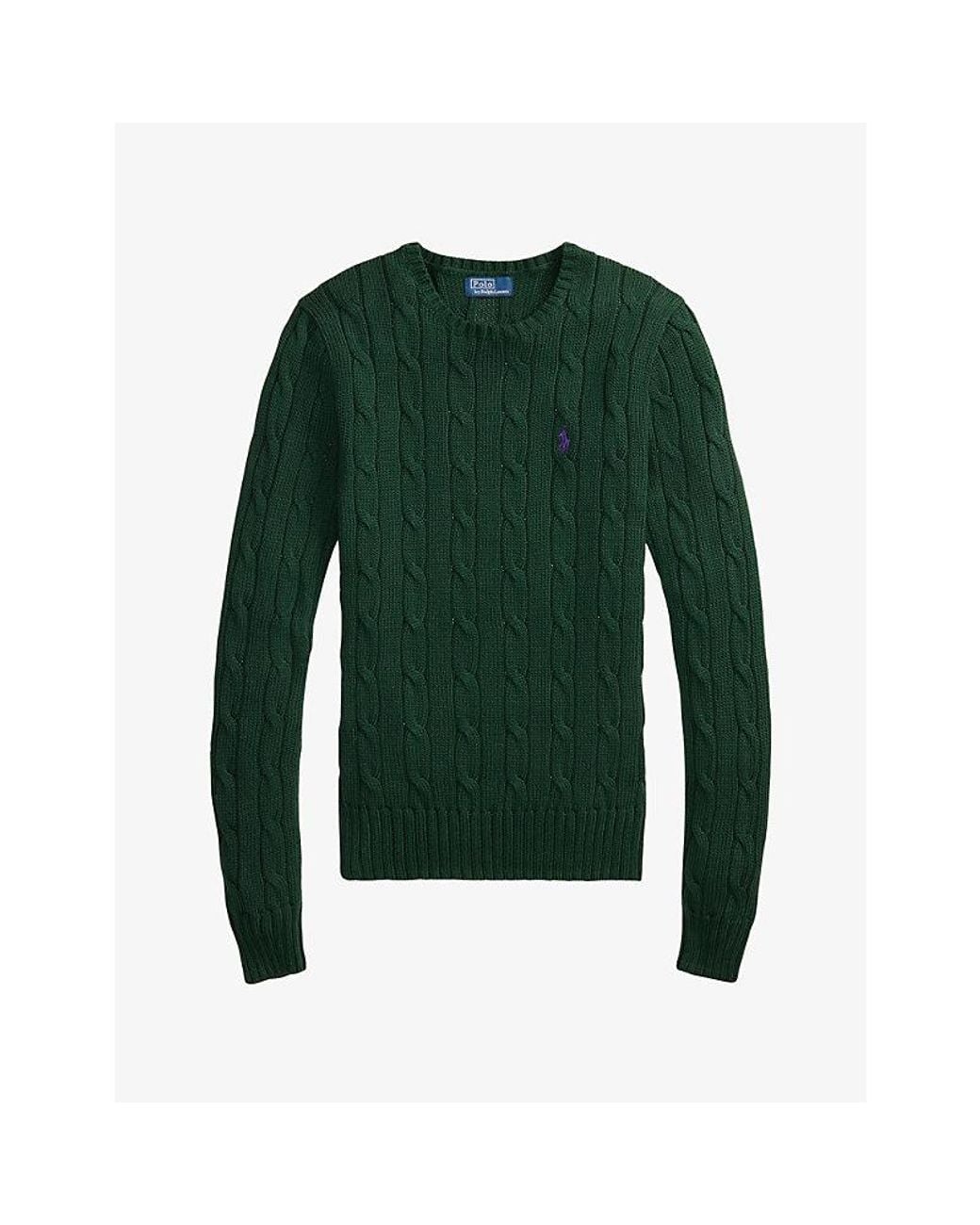 Polo Ralph Lauren Green Julianna Cable-Knitted Wool-Cashmere Blend Jumper
