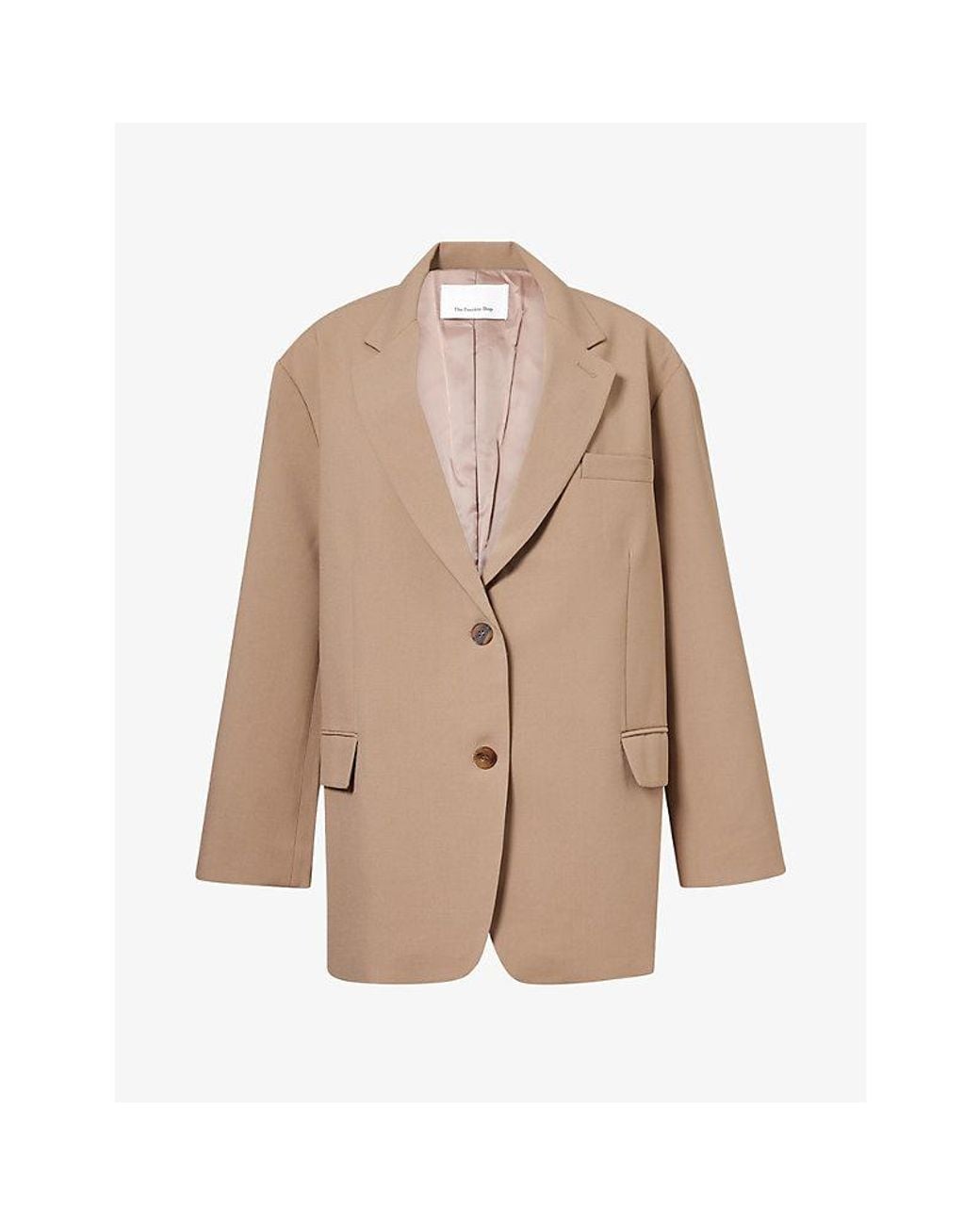 Frankie Shop Brown Bea Single-Breasted Woven Blazer