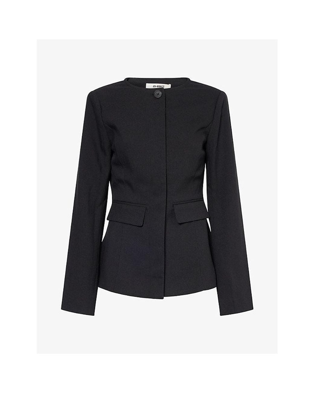 4th & Reckless Black Mikey Collarless Woven Blazer