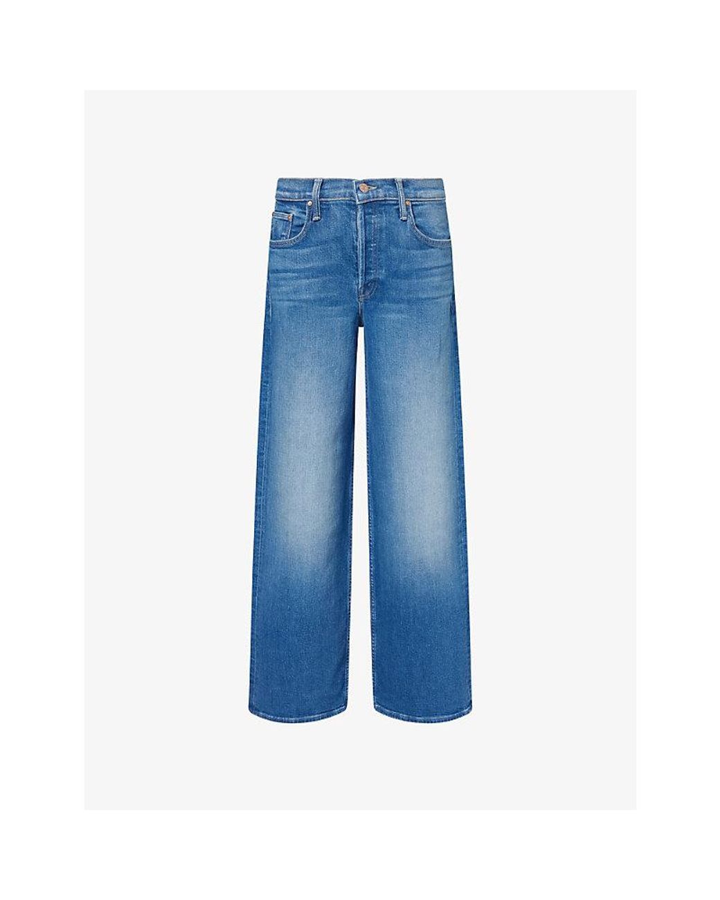 Mother Blue The Rerun Sneak Cotton Denim Jeans