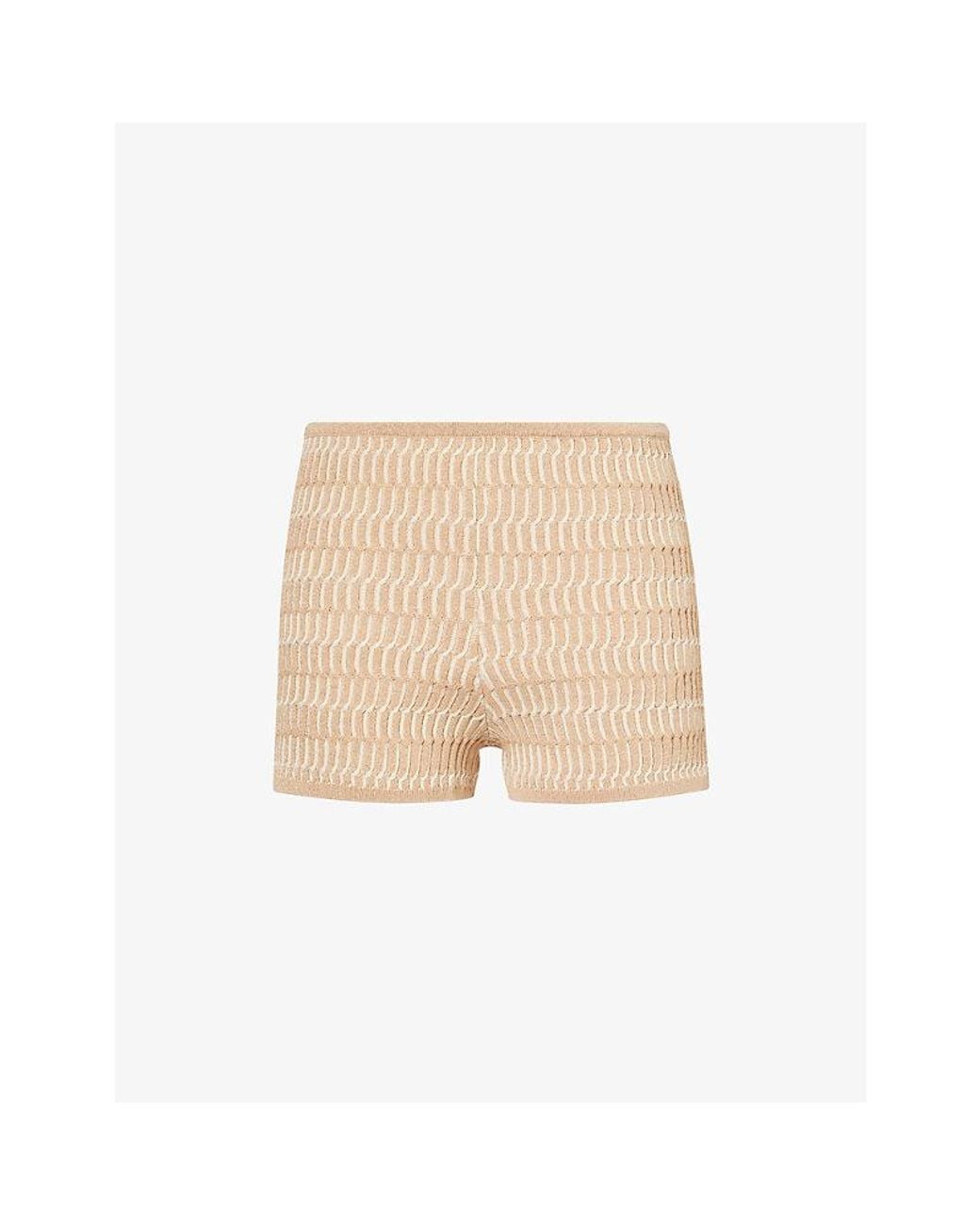 Devon Windsor Natural Grazia Metallic Knit Shorts