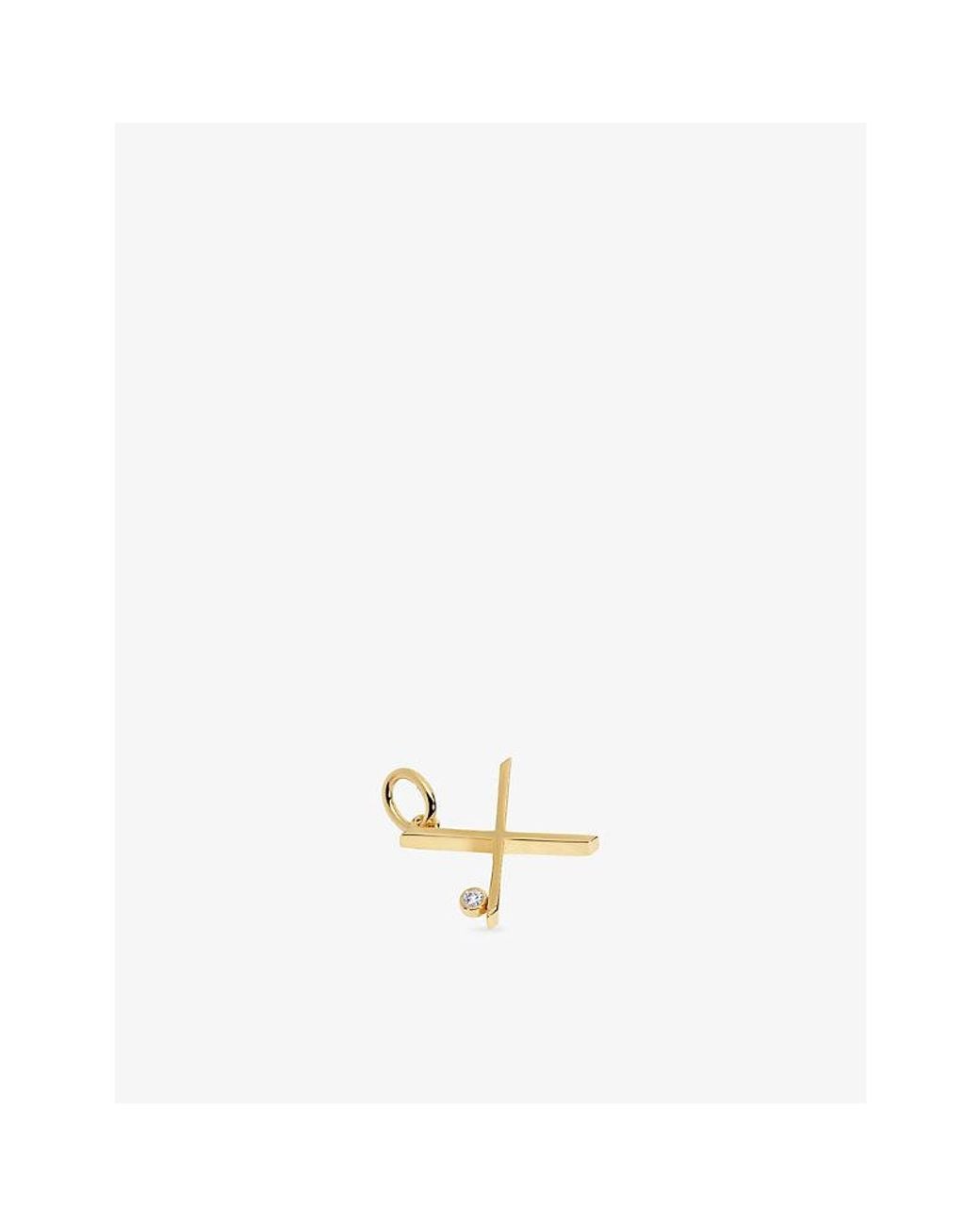 Monica Vinader Metallic Solitaire Diamond Initial X 18Ct- Vermeil And 0.035Ct Lab-Grown Diamond Pendant