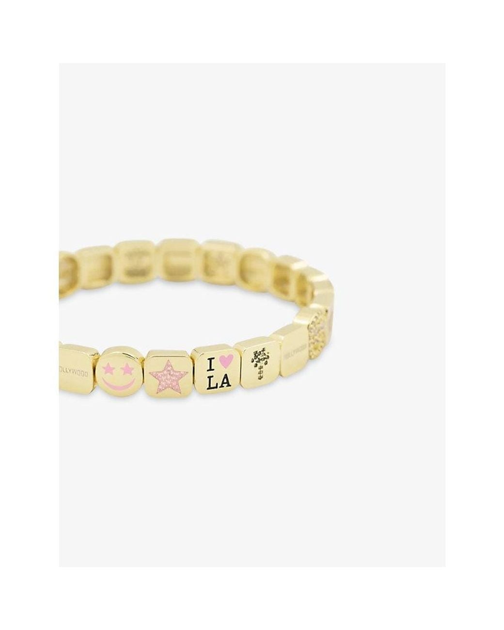 Lisa Gozlan Metallic Los Angeles City 18Ct-Plated Brass And Cubic Zirconia Bracelet