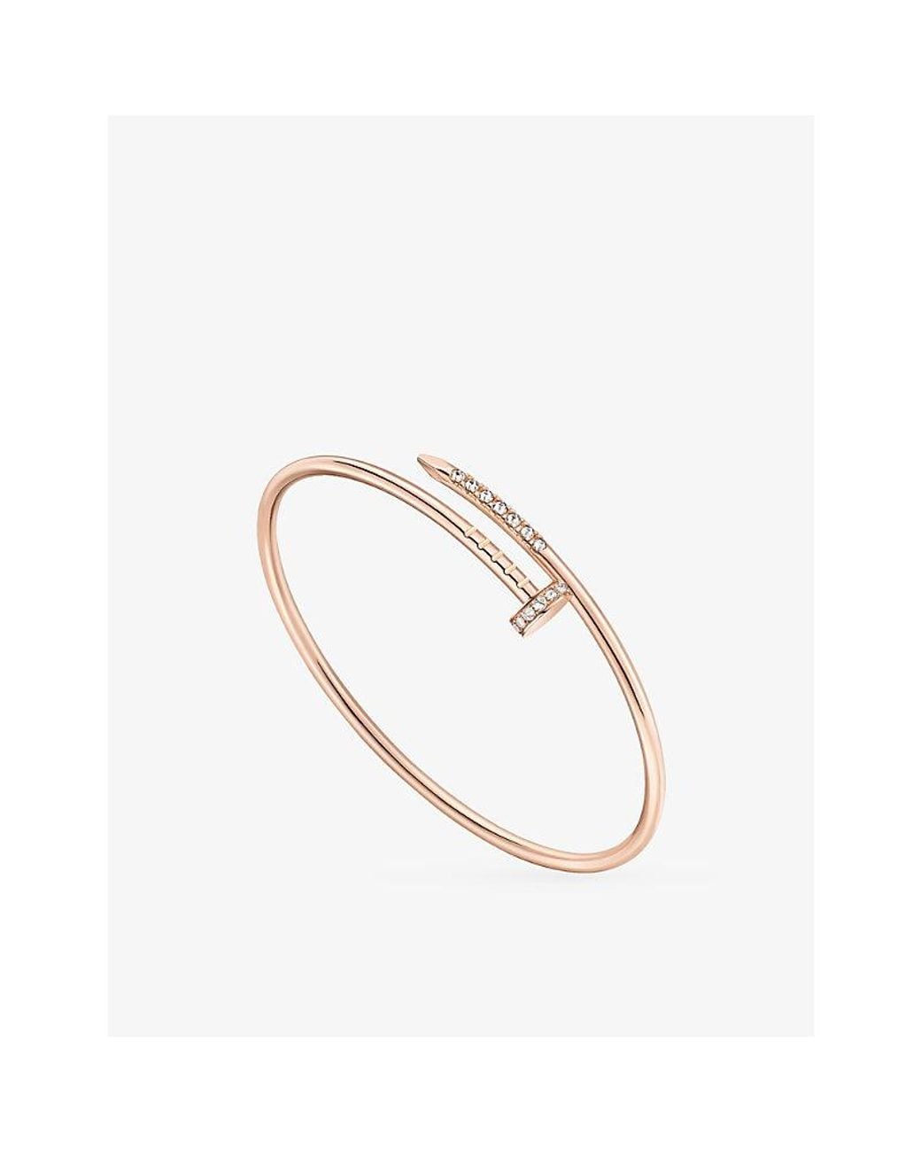 Cartier Metallic Juste Un Clou Small Model 18Ct Rose- And 0.29Ct Reverse-Set Diamond Bracelet