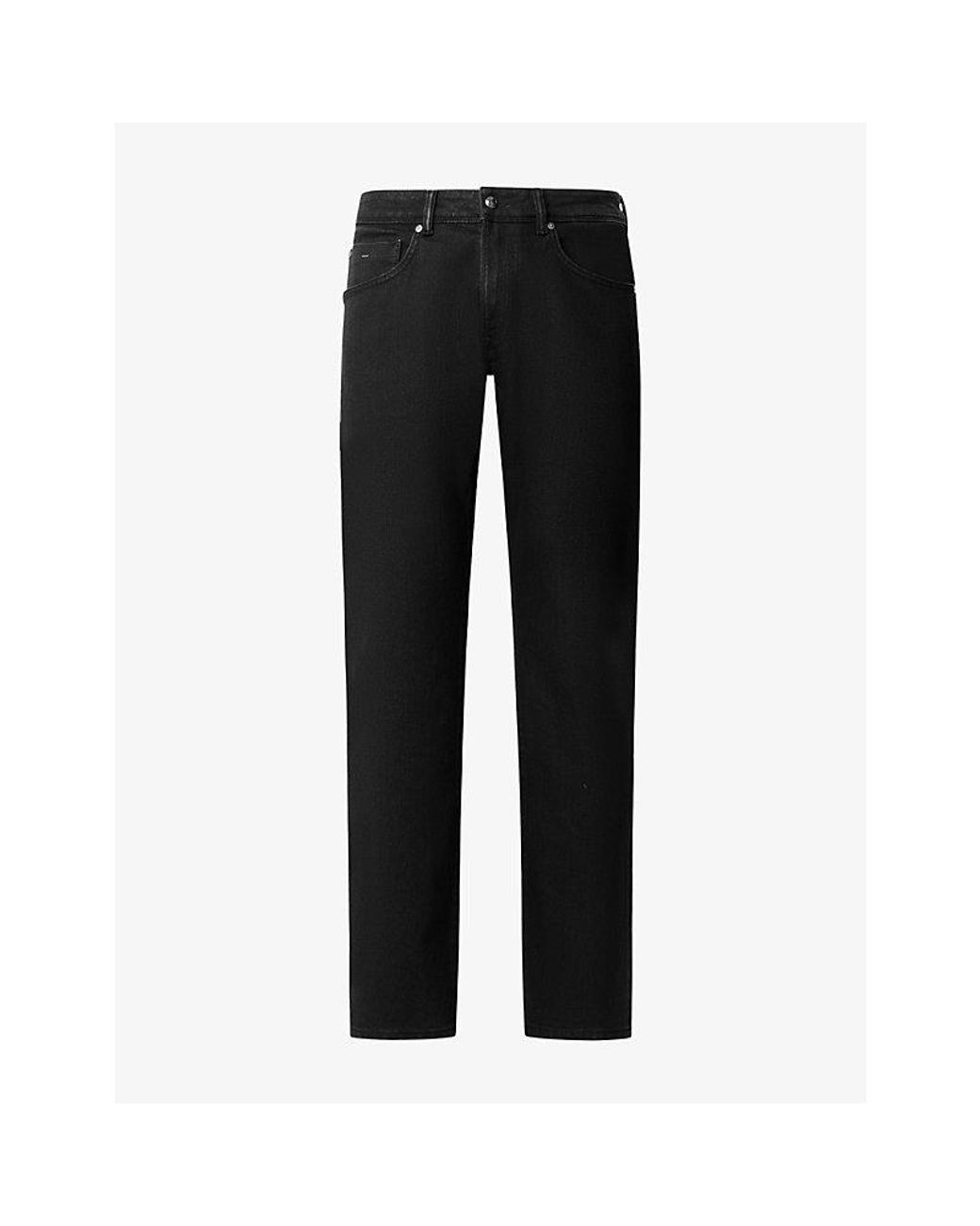 Hackett Black Newburg Regular-Fit Stretch-Denim Jeans for men