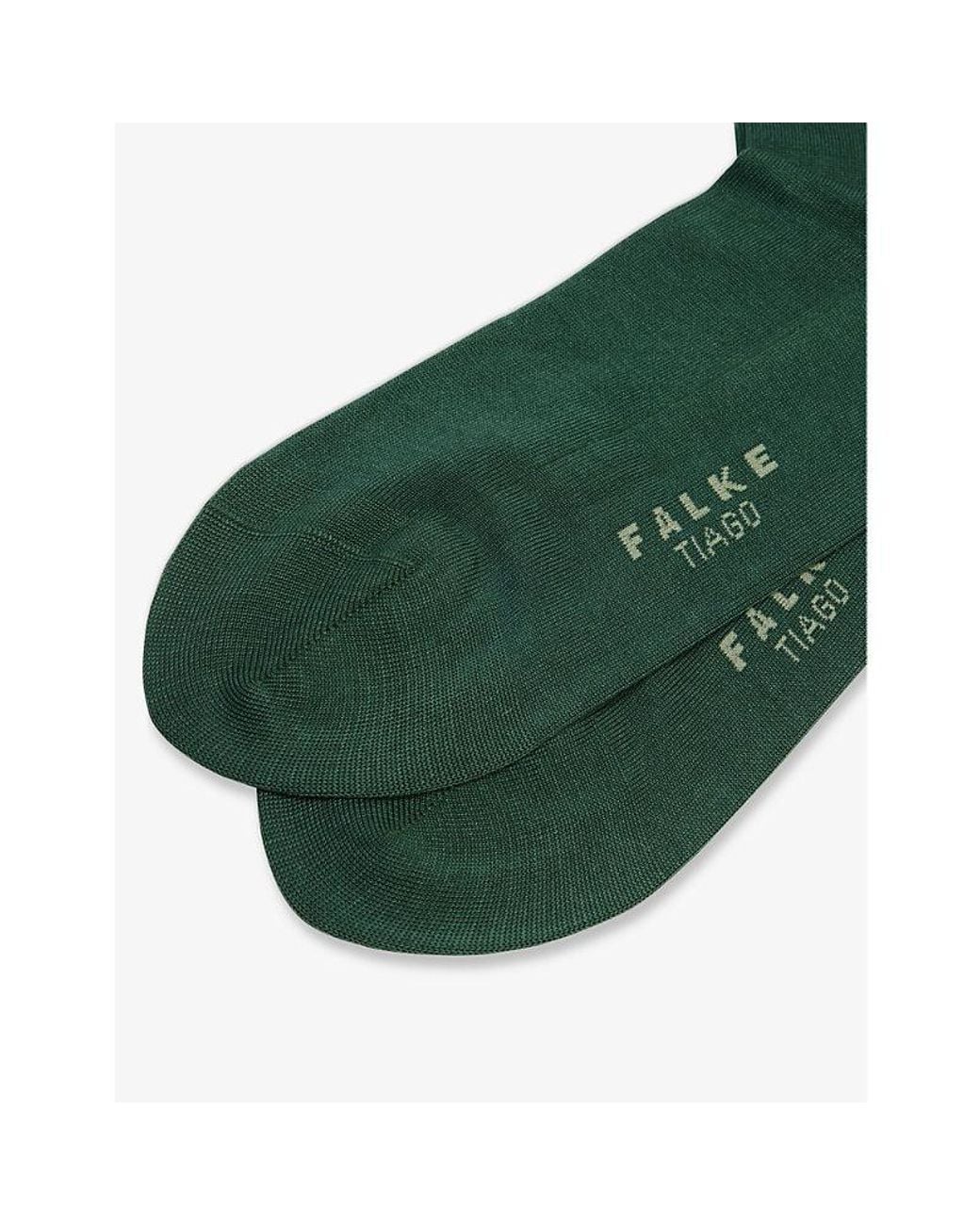 Falke Green Tiago Stretch Cotton-Blend Socks for men