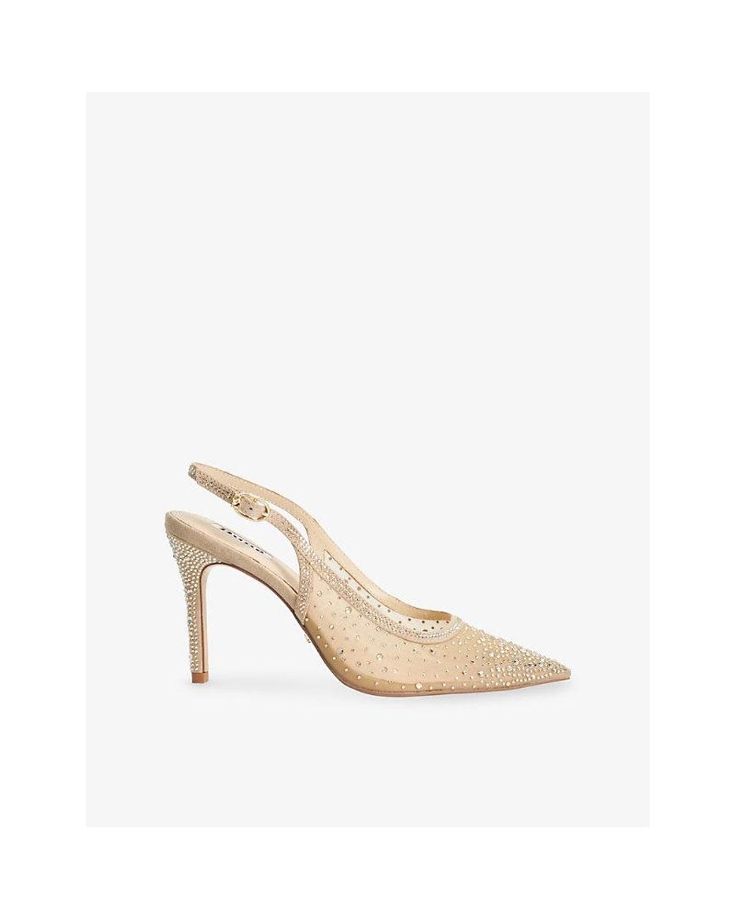 Dune Natural Compassionate Rhinestone-Embellished Mesh Courts