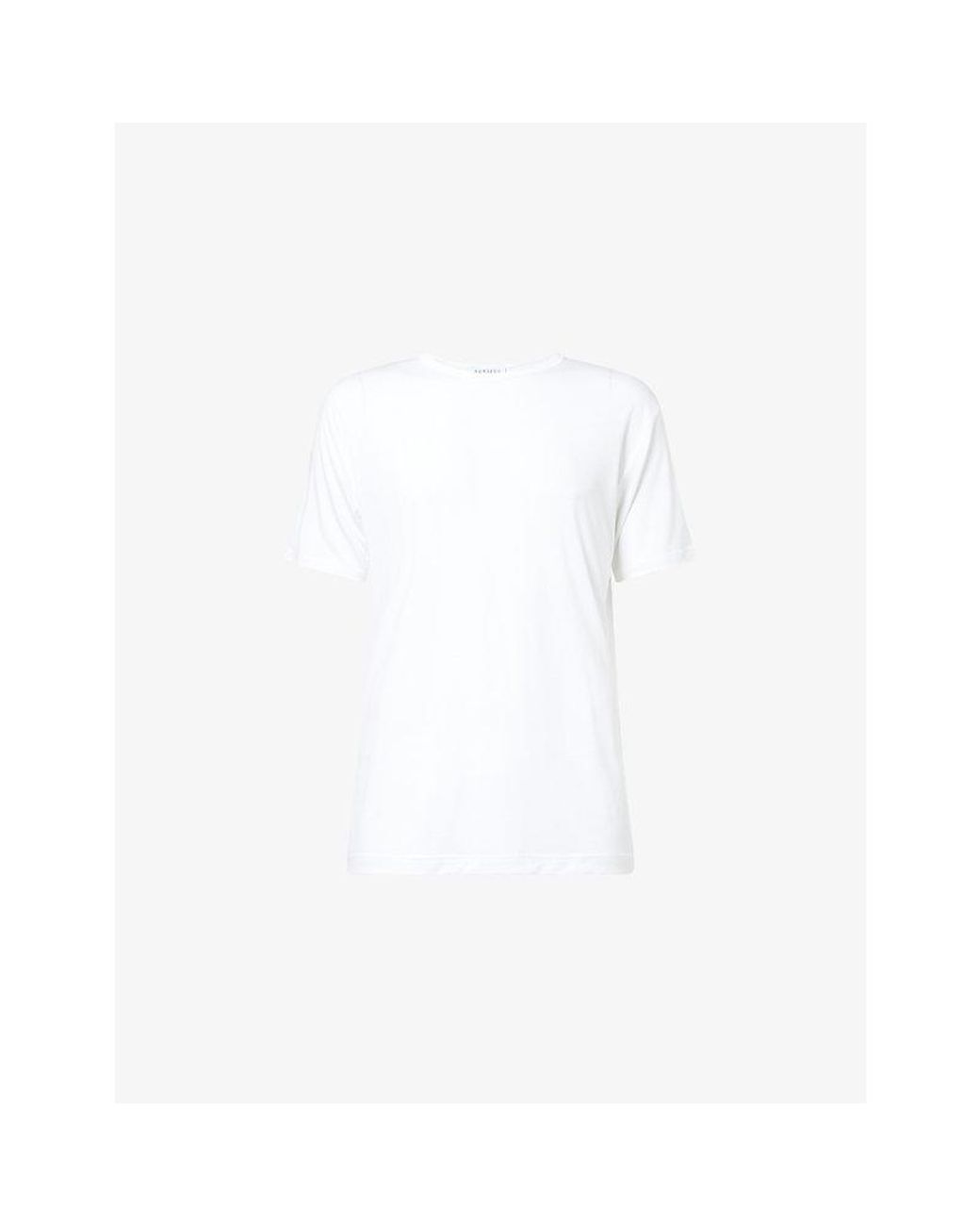 Sunspel White Regular-Fit Crewneck Stretch-Jersey T-Shirt for men